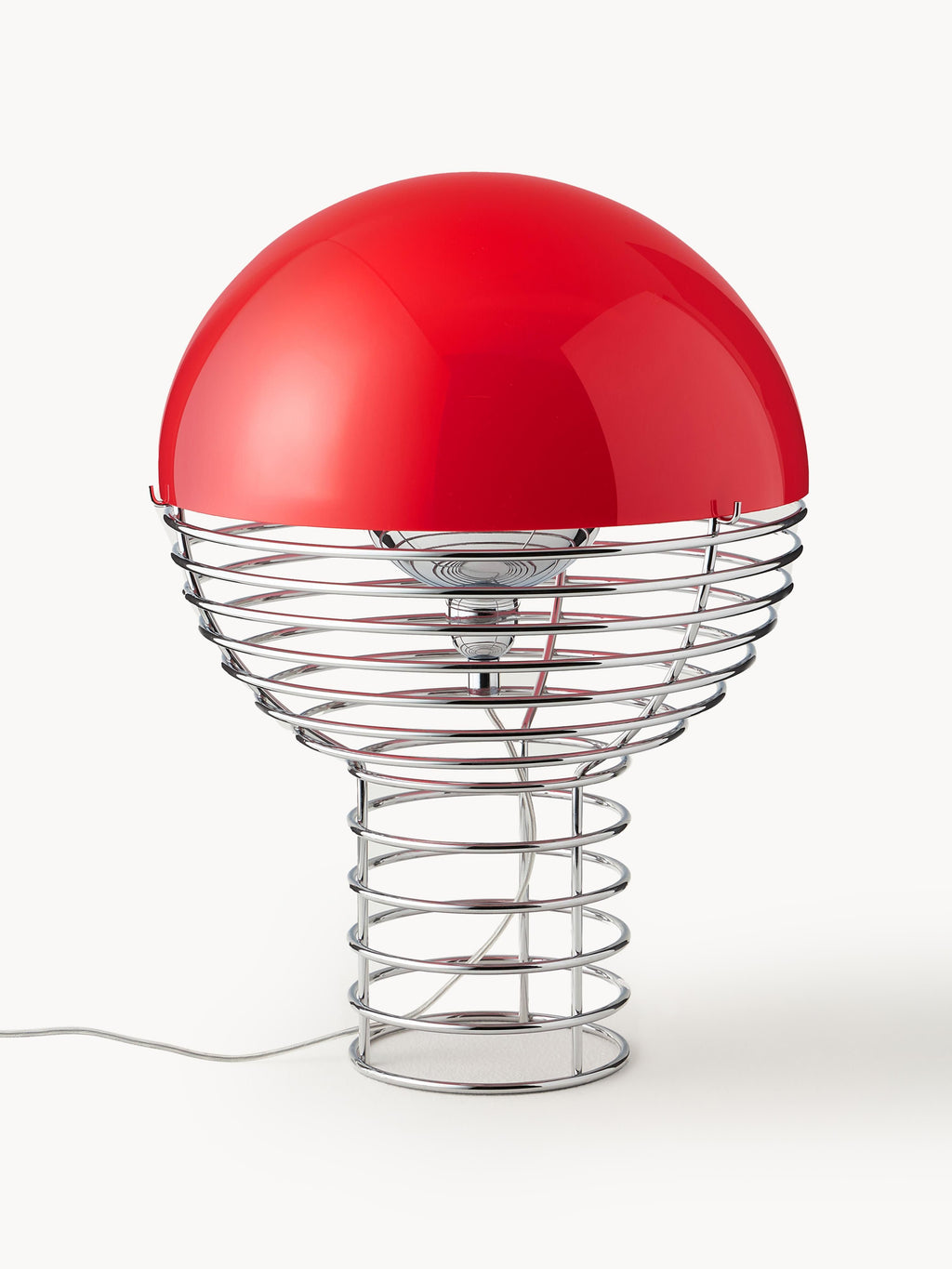 Lampe à poser Volmer, design Verner Panton - Argenté, rouge