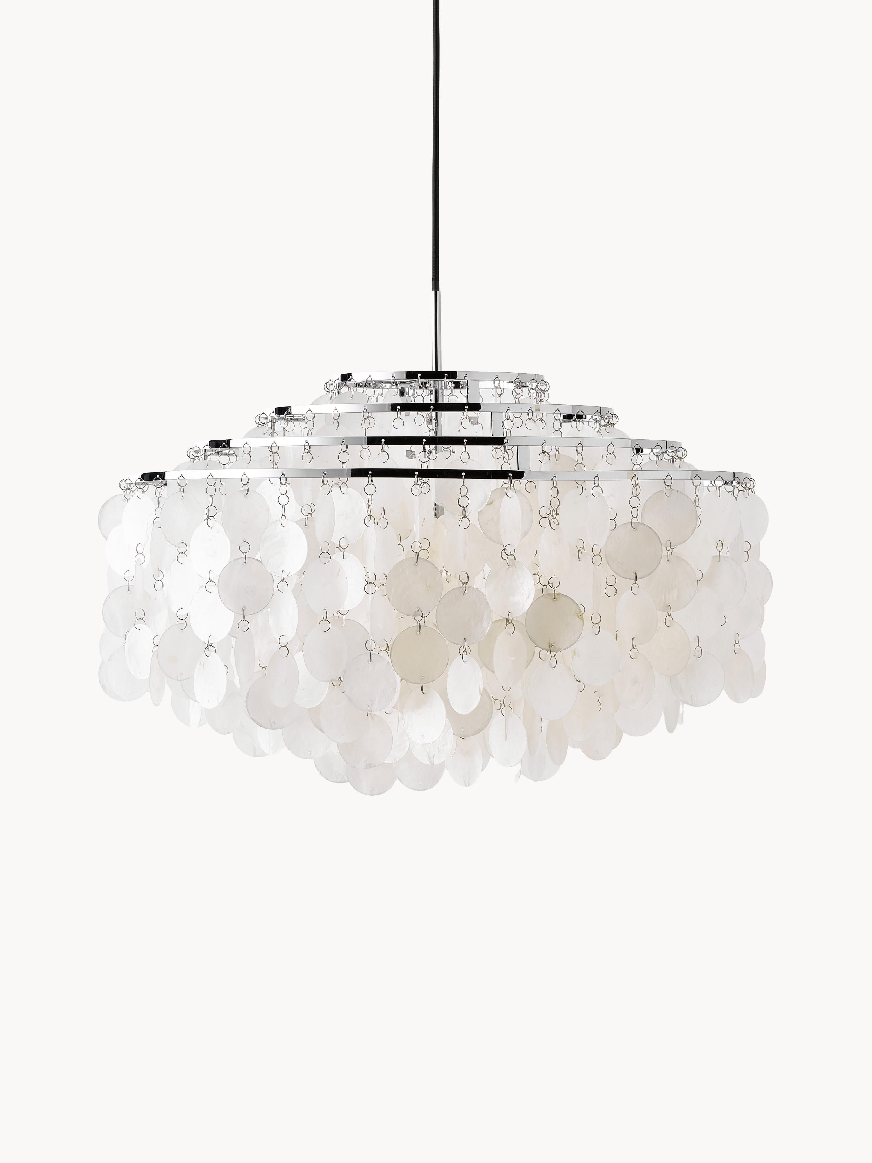 Suspension Fun 10DM, design Verner Panton - Argenté, blanc cassé
