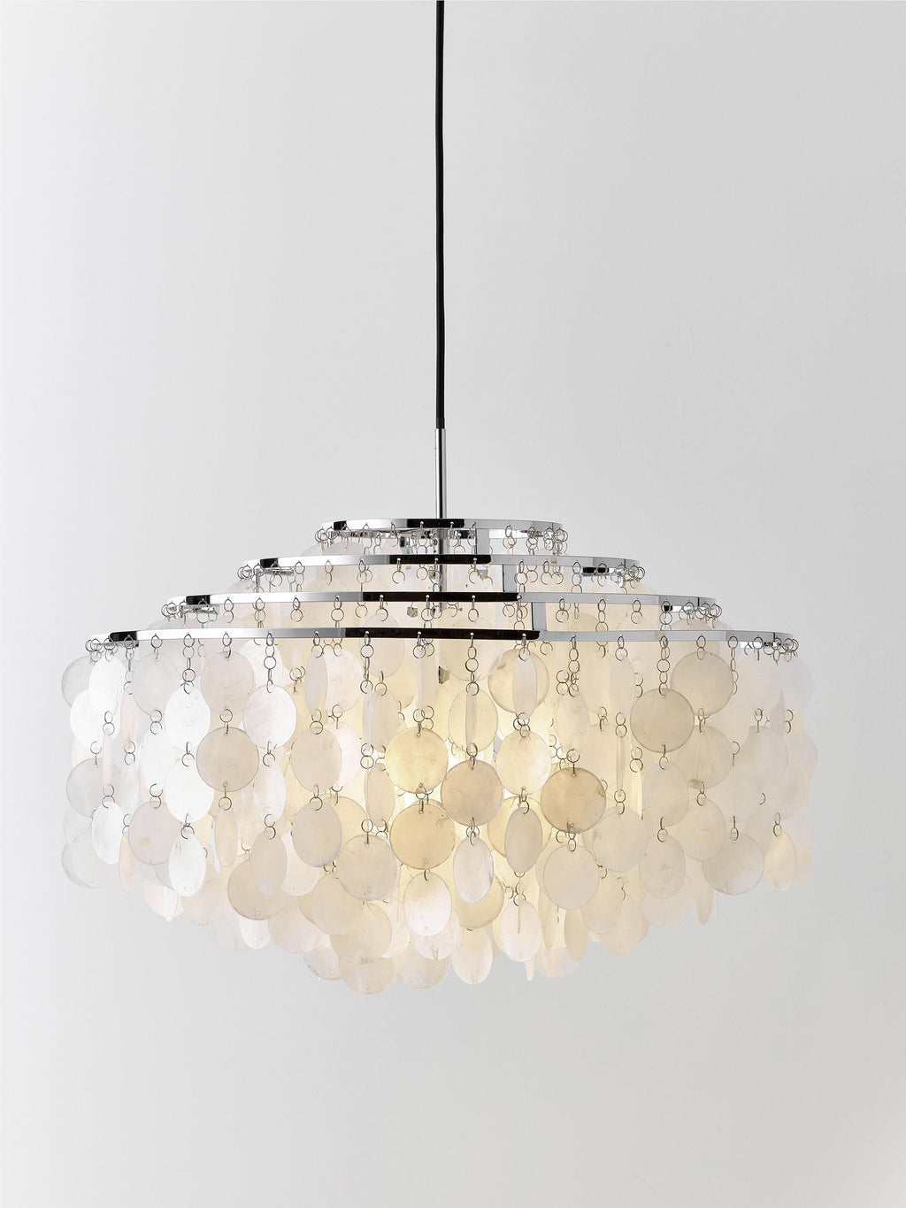 Suspension Fun 10DM, design Verner Panton - Argenté, blanc cassé