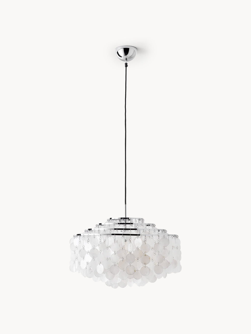 Suspension Fun 10DM, design Verner Panton - Argenté, blanc cassé