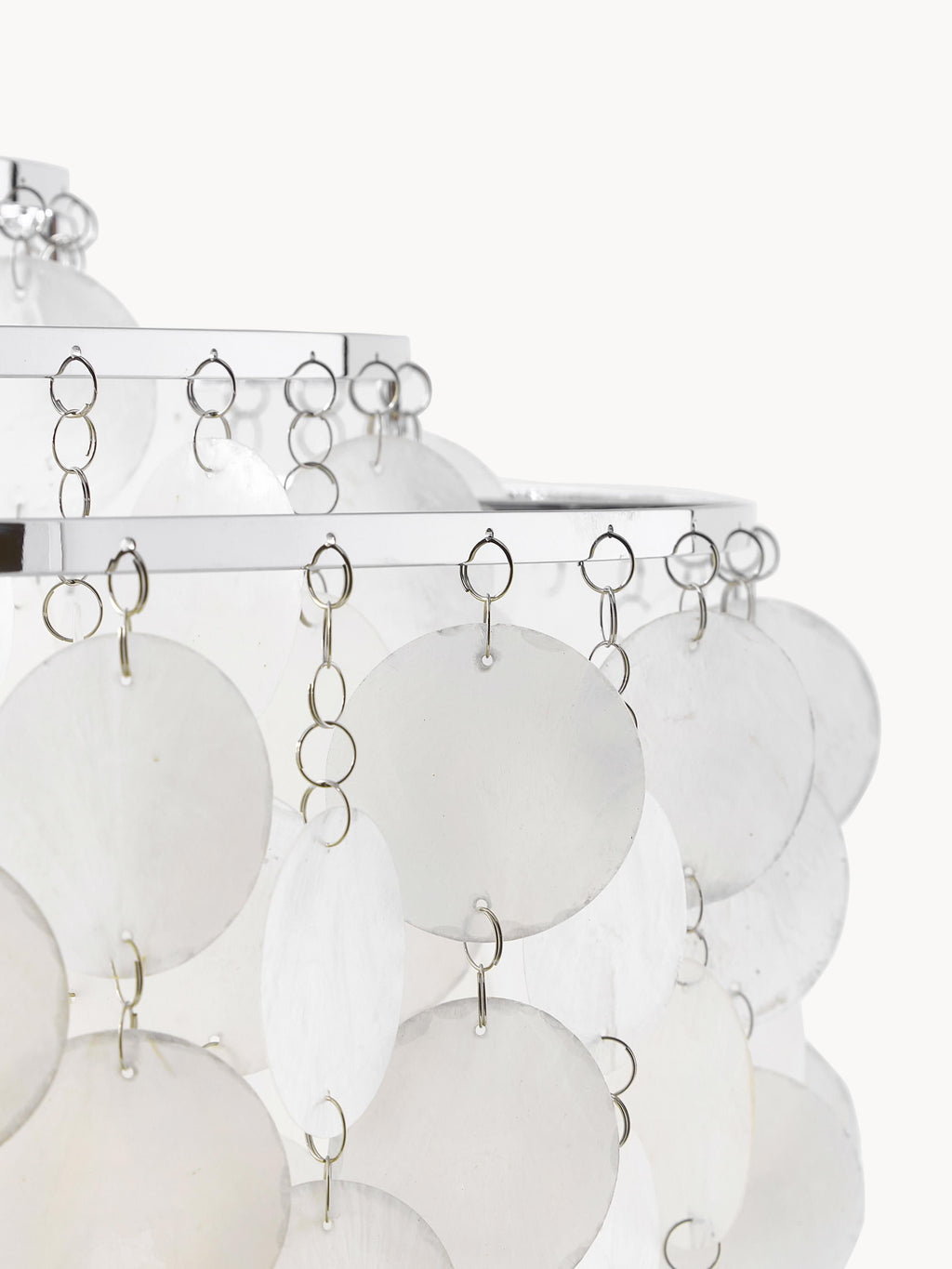 Suspension Fun 10DM, design Verner Panton - Argenté, blanc cassé