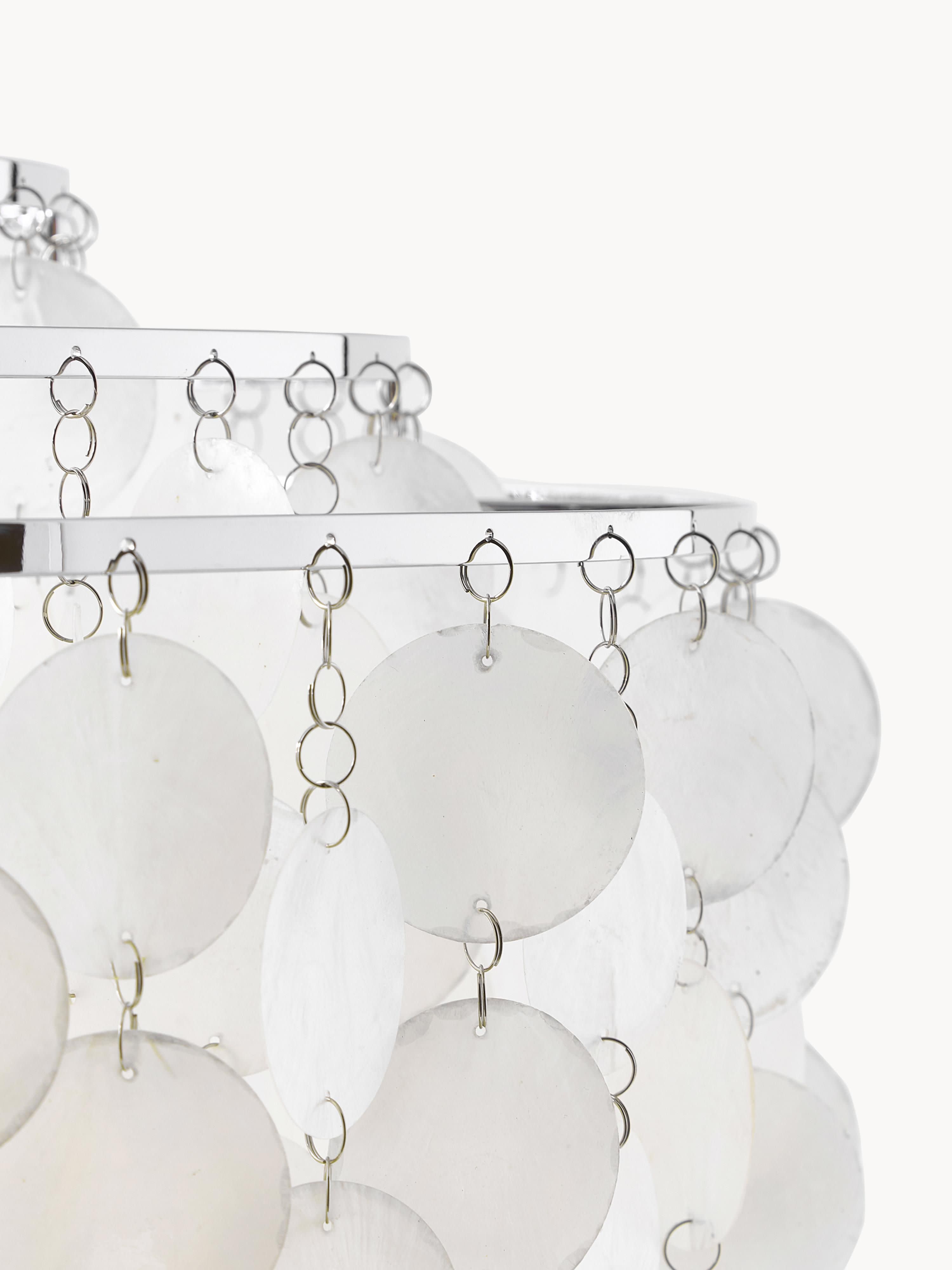 Suspension Fun 10DM, design Verner Panton - Argenté, blanc cassé