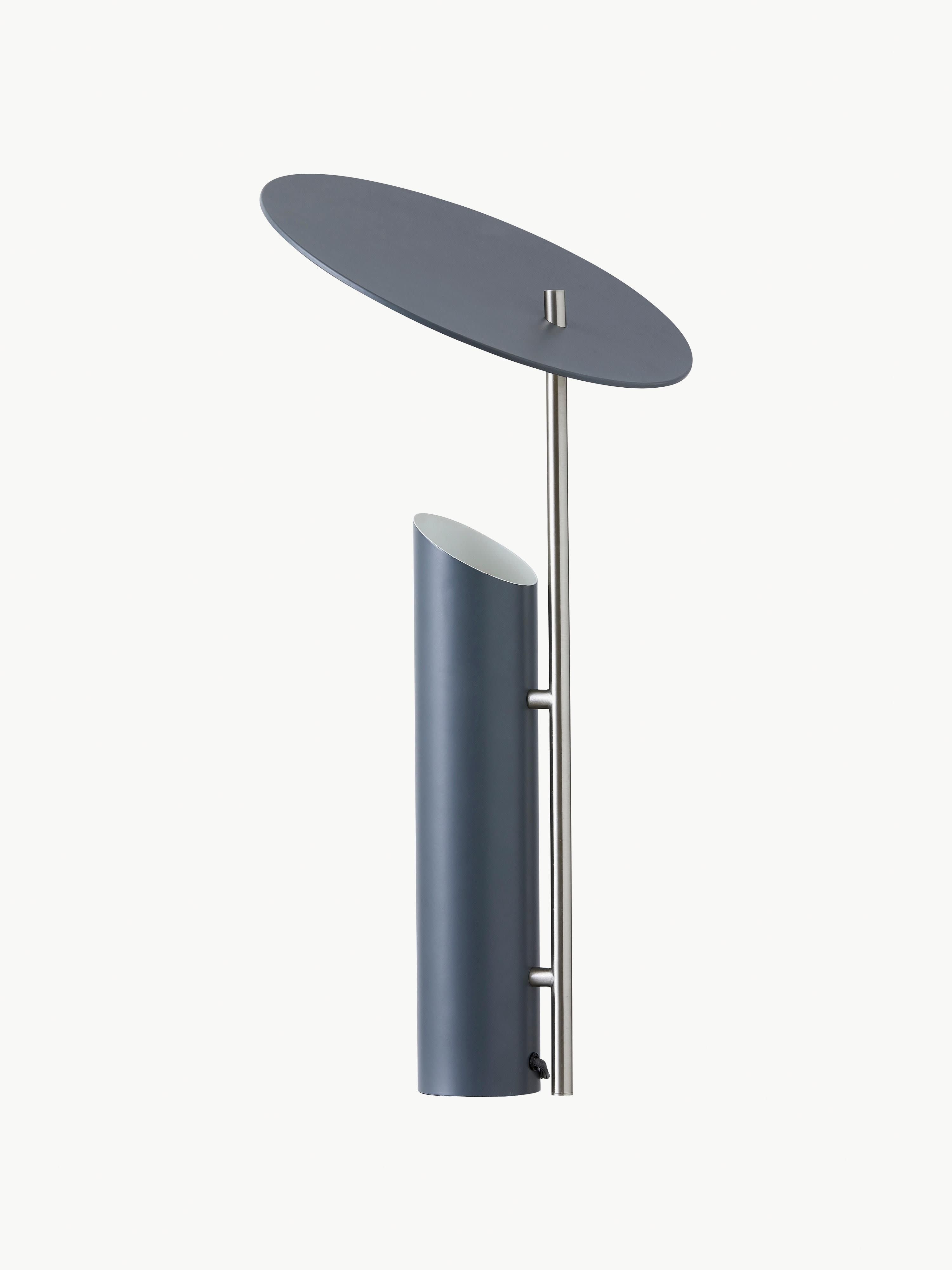Grande lampe à poser Evan, design Verner Panton - Gris-bleu, argenté