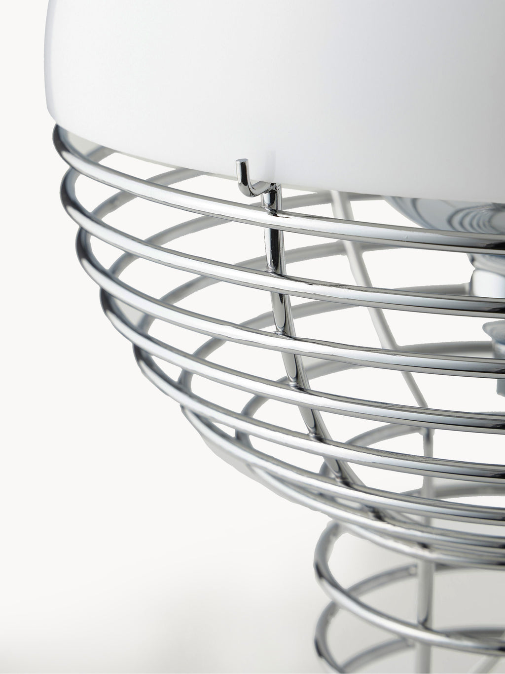 Lampe à poser Volmer, design Verner Panton - Argenté, blanc