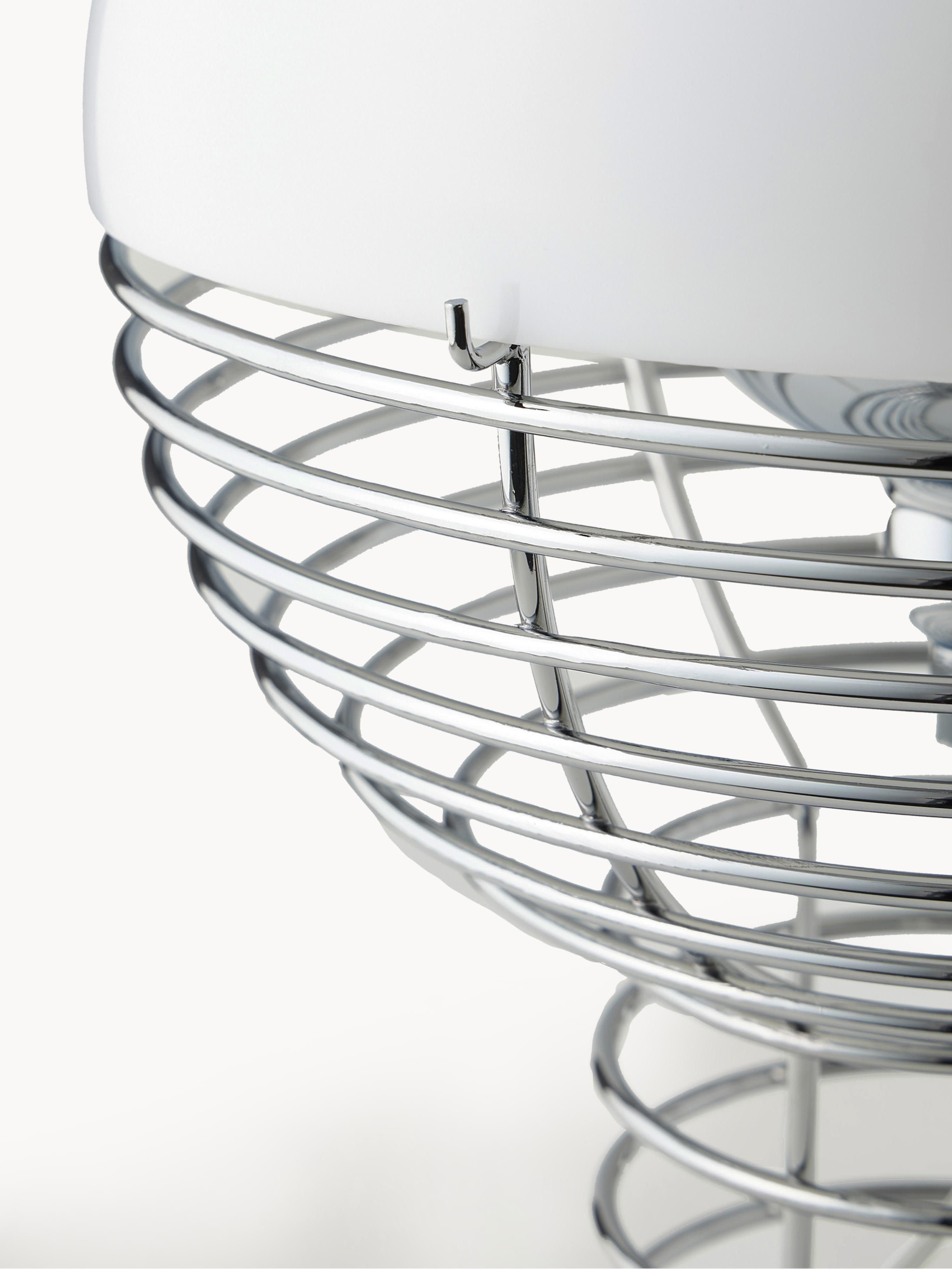 Lampe à poser Volmer, design Verner Panton - Argenté, blanc