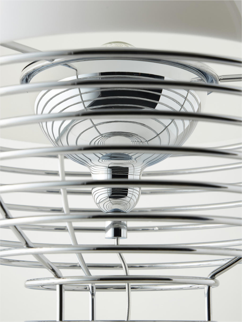 Lampe à poser Volmer, design Verner Panton - Argenté, blanc