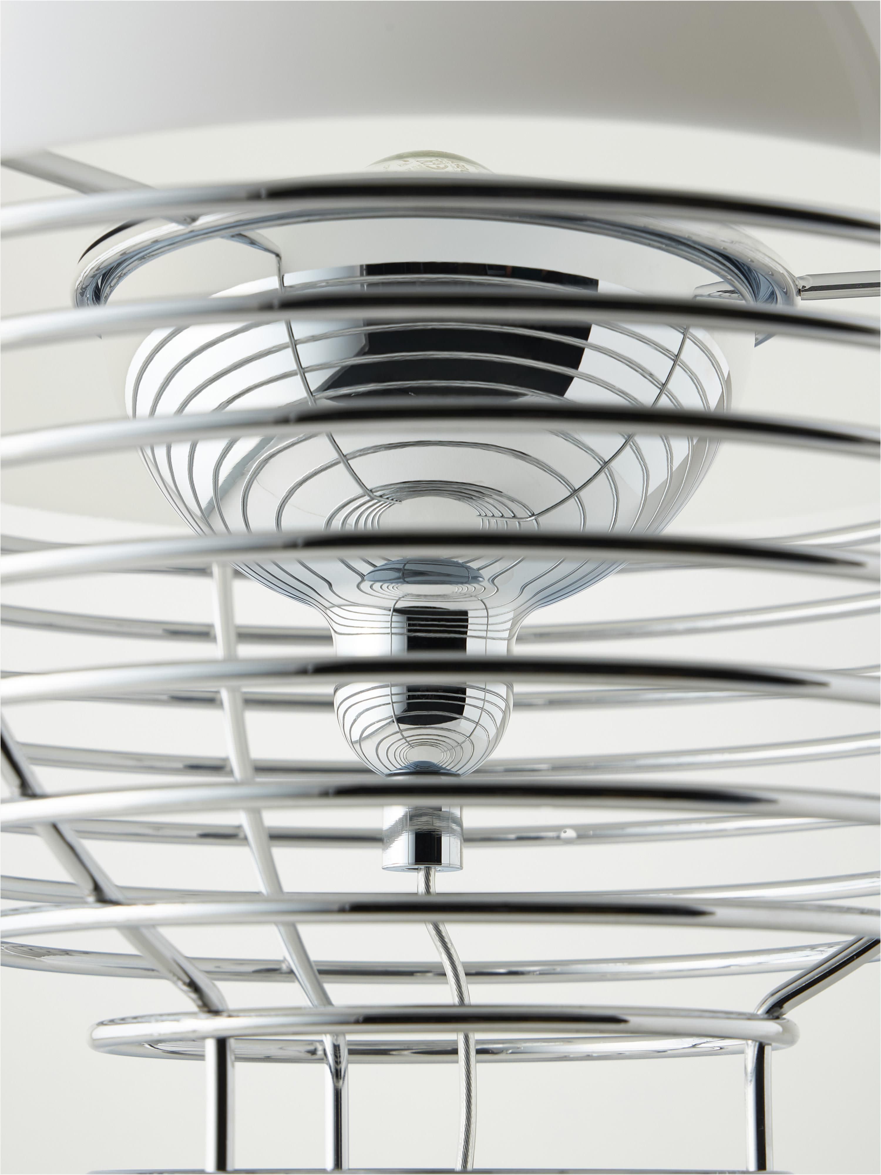 Lampe à poser Volmer, design Verner Panton - Argenté, blanc