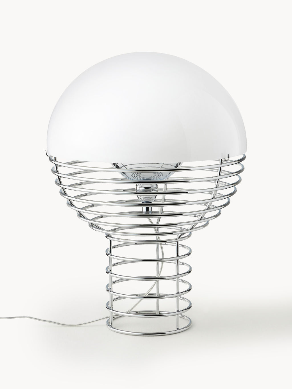 Lampe à poser Volmer, design Verner Panton - Argenté, blanc
