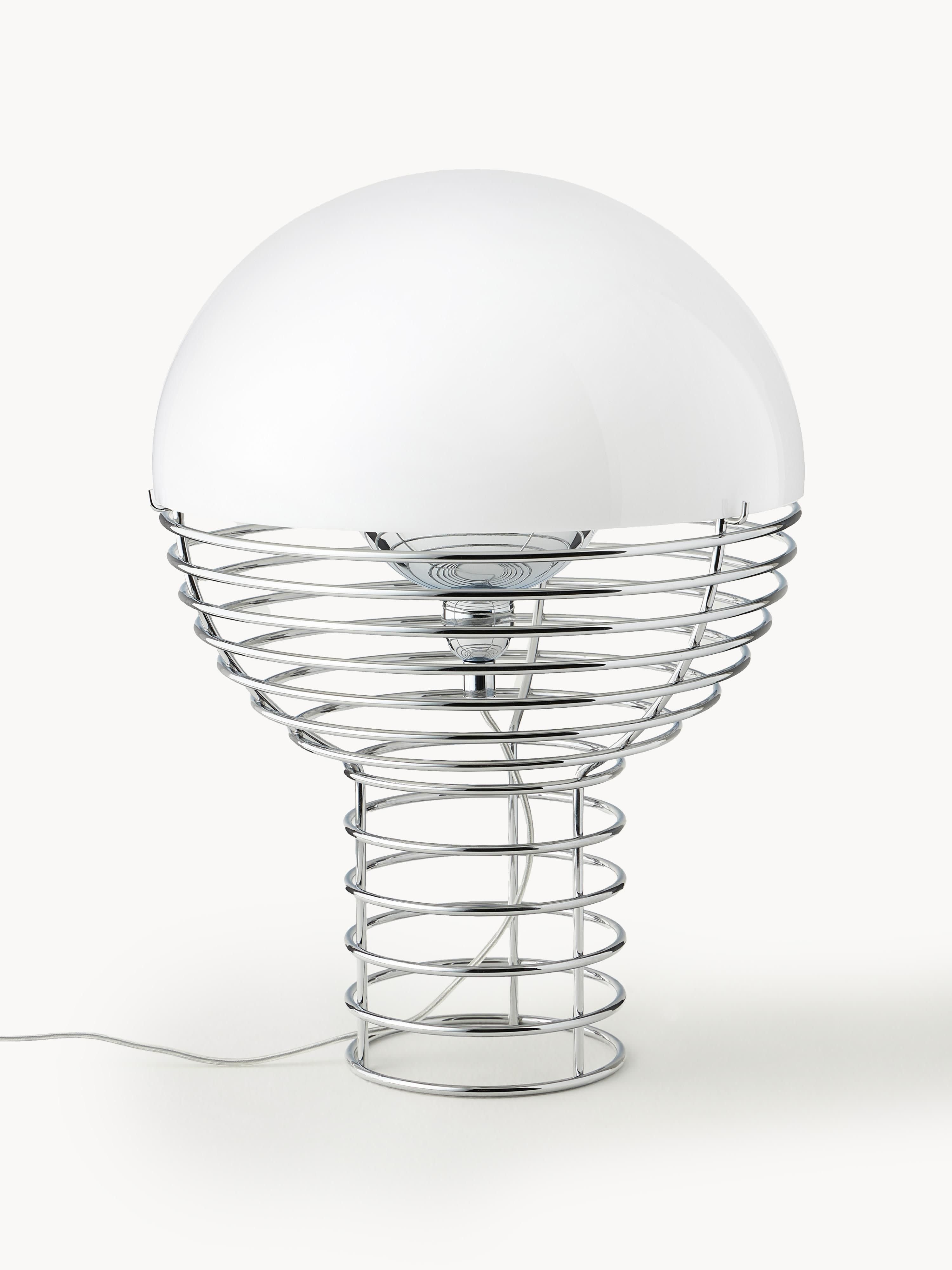 Lampe à poser Volmer, design Verner Panton - Argenté, blanc