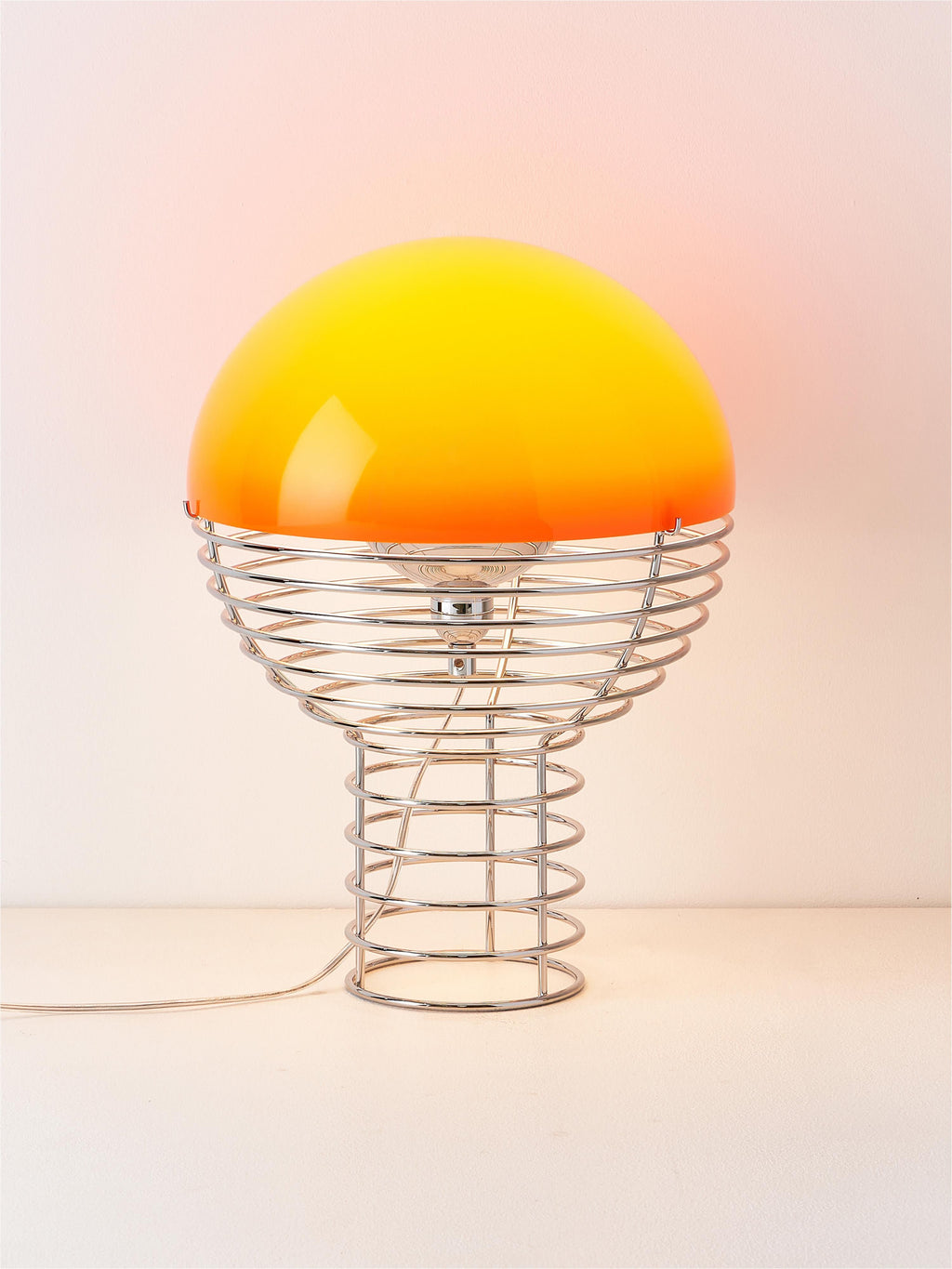 Lampe à poser Volmer, design Verner Panton - Argenté, orange