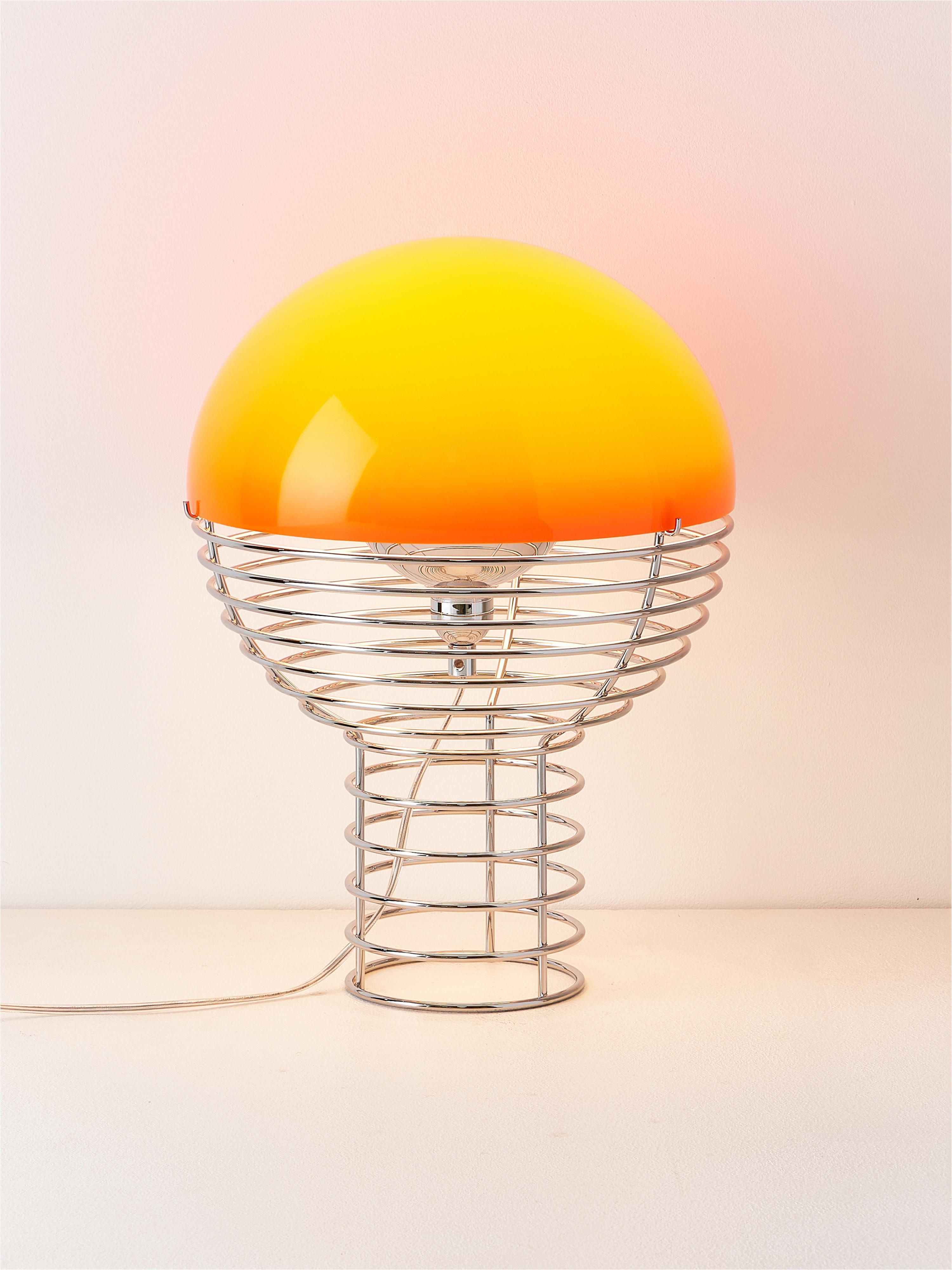 Lampe à poser Volmer, design Verner Panton - Argenté, orange