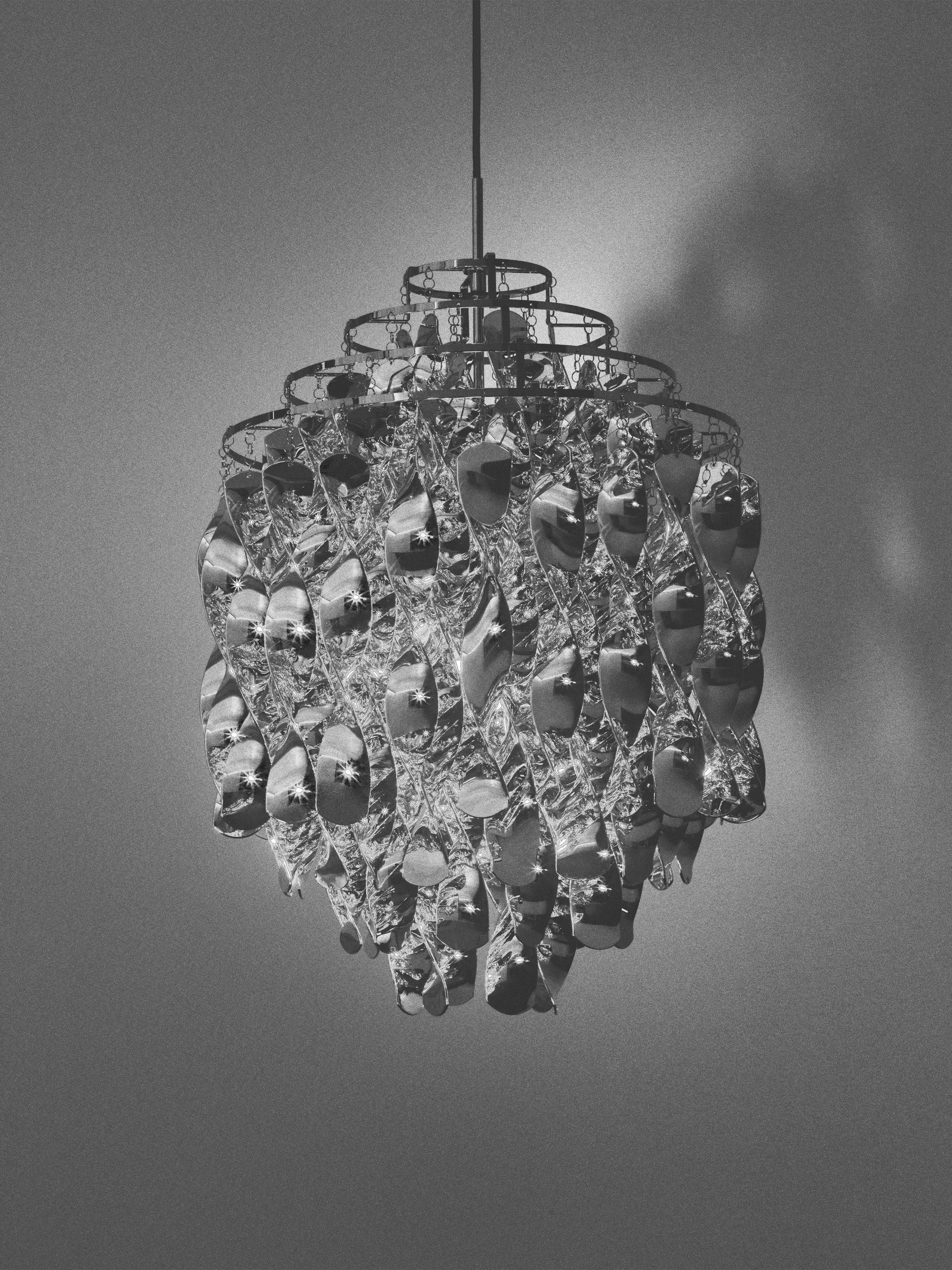 Suspension Grange, design Verner Panton - Argenté