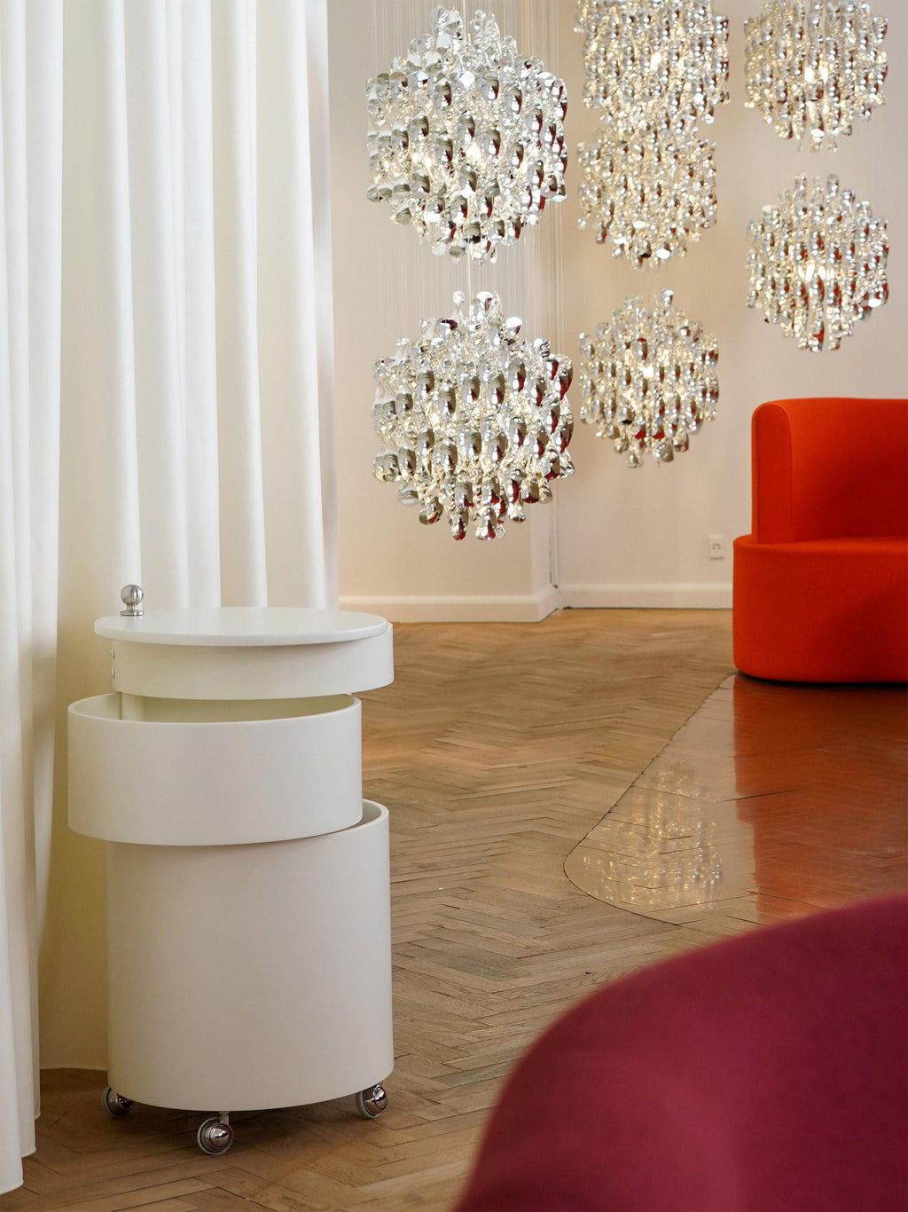 Suspension Grange, design Verner Panton - Argenté