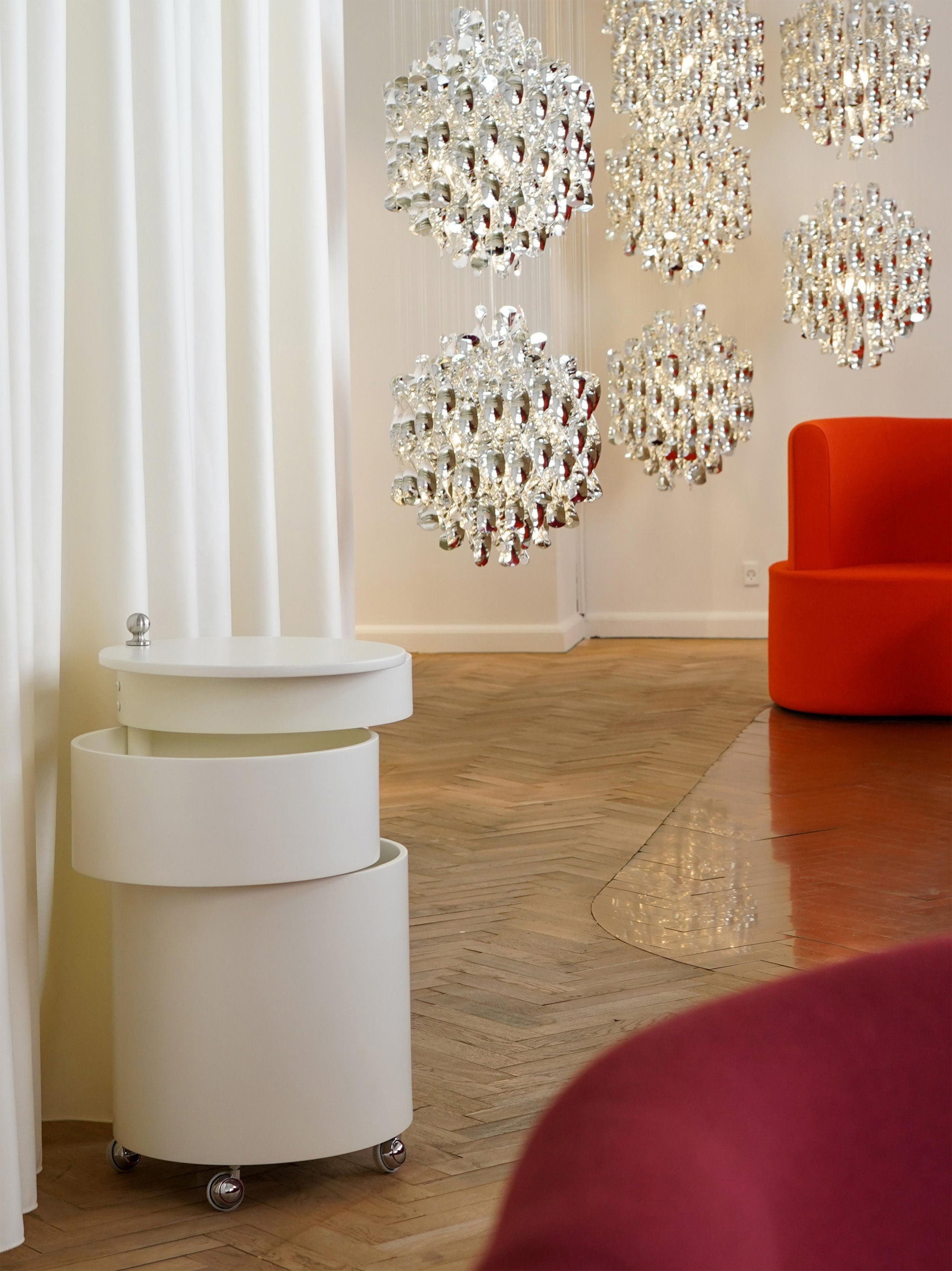 Suspension Grange, design Verner Panton - Argenté