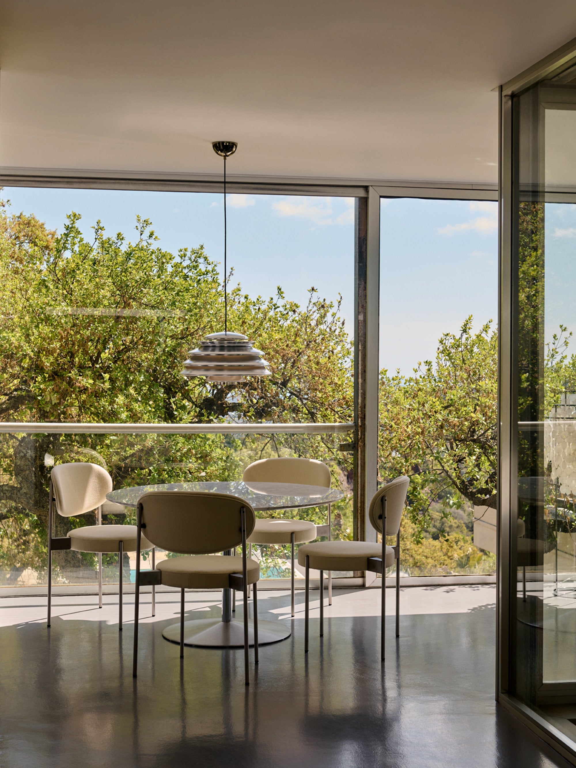 Suspension Colan, design Verner Panton - Argenté