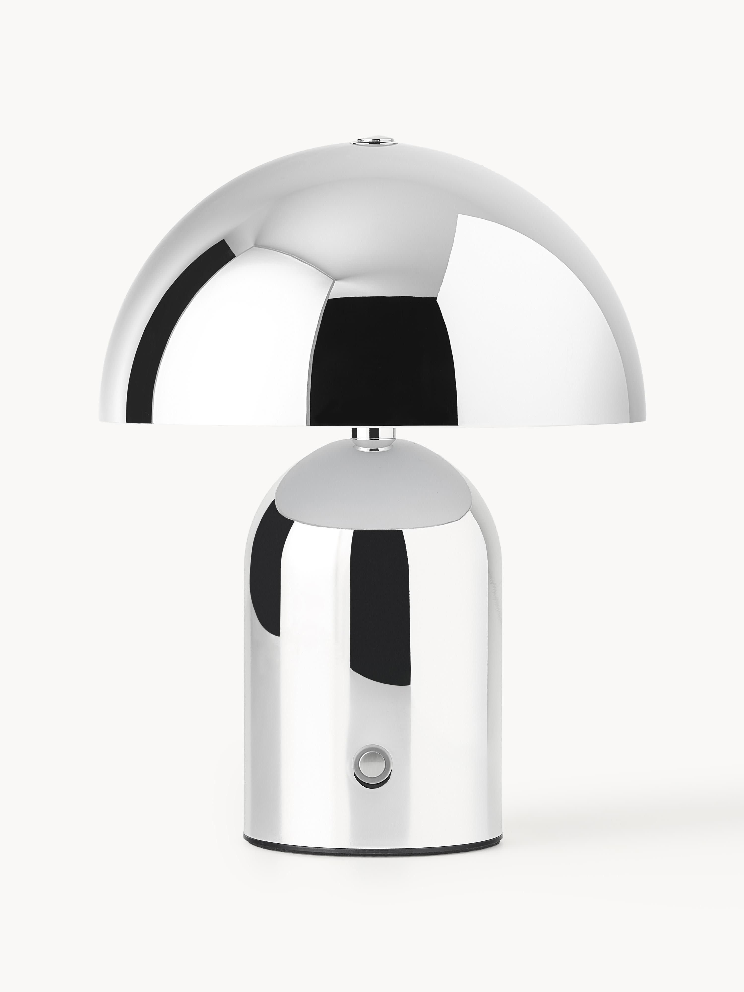 Petite lampe à poser LED mobile Elmo, intensité ajustable - Argenté, haute brillance