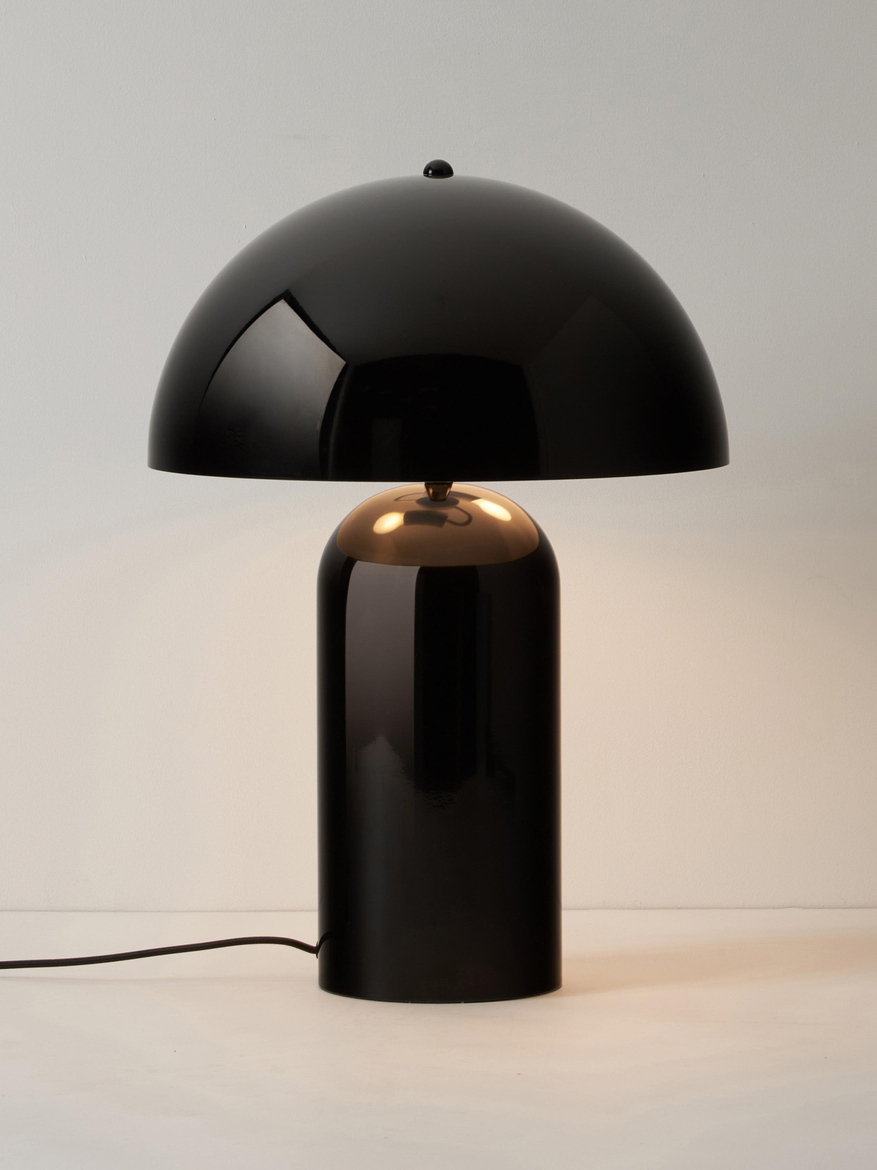 Petite lampe à poser rétro Elmo - Noir, haute brillance