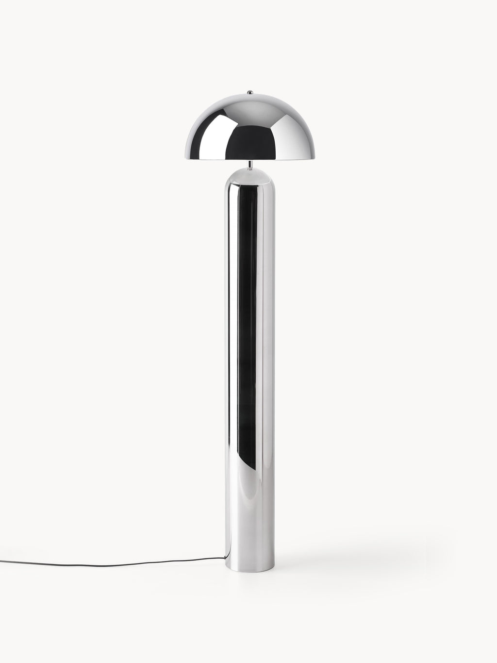 Lampadaire rétro Elmo - Gris chrome, haute brillance