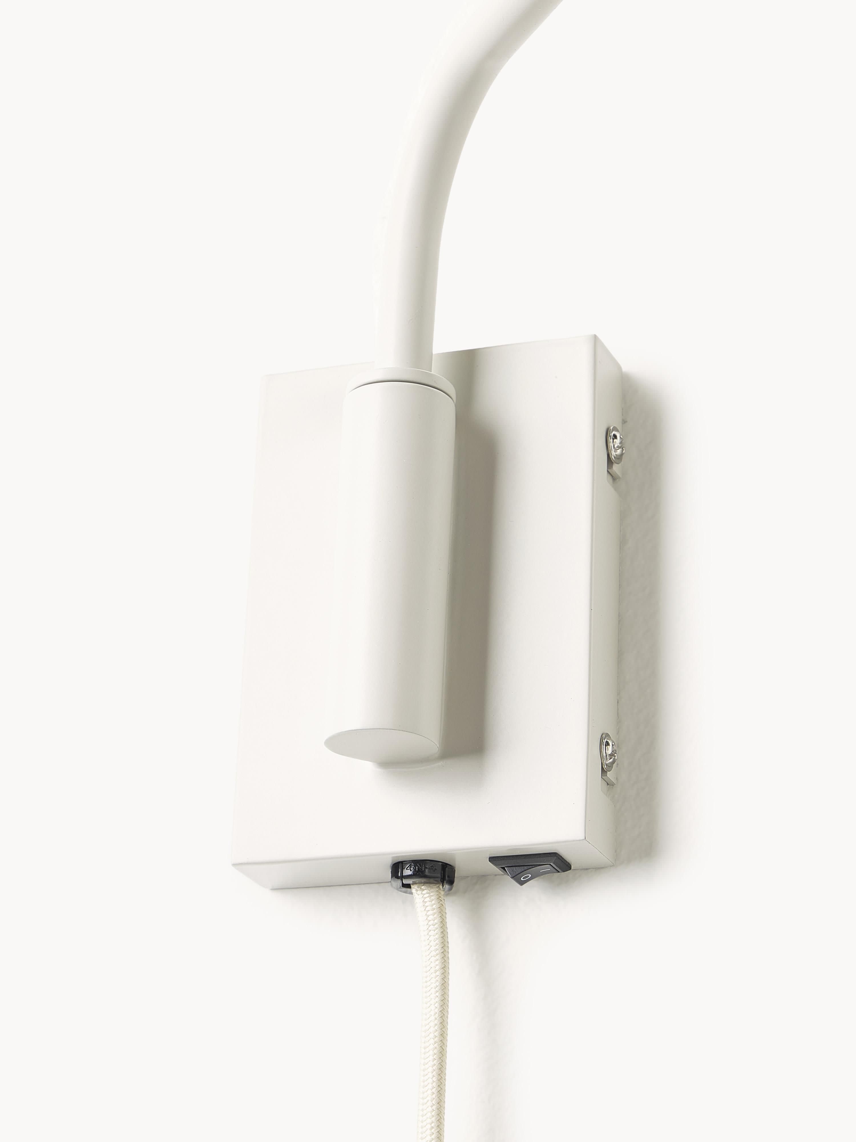Applique avec prise secteur Celyn - Blanc crème, argenté