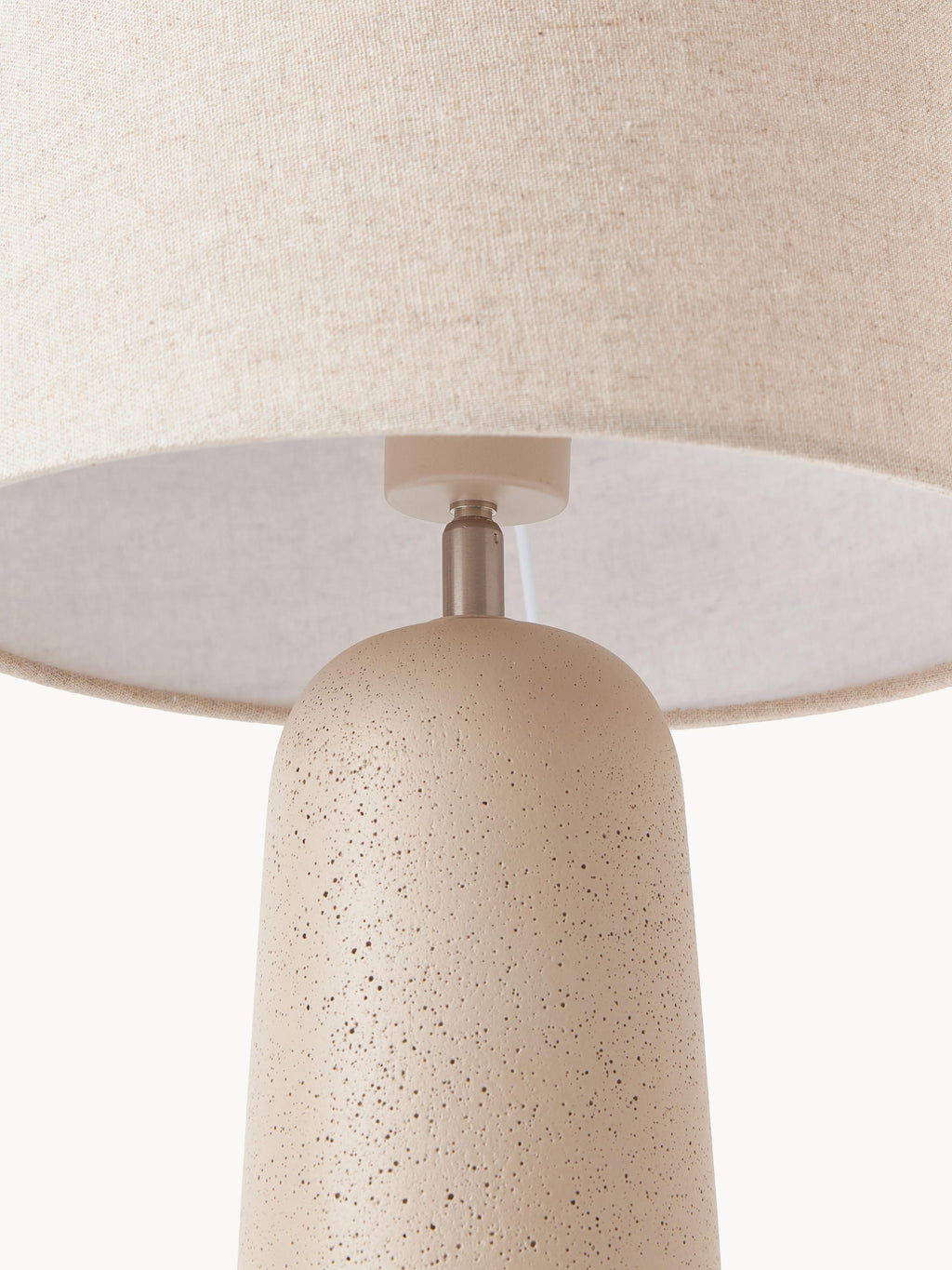 Grande lampe à poser en béton Braxton - Blanc crème, beige