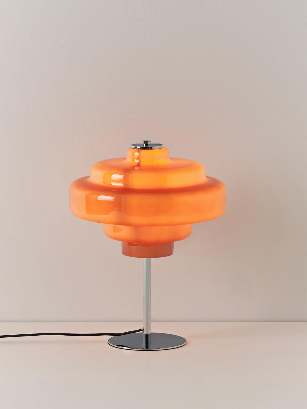 Lampe à poser en verre Oystein - Orange, argenté