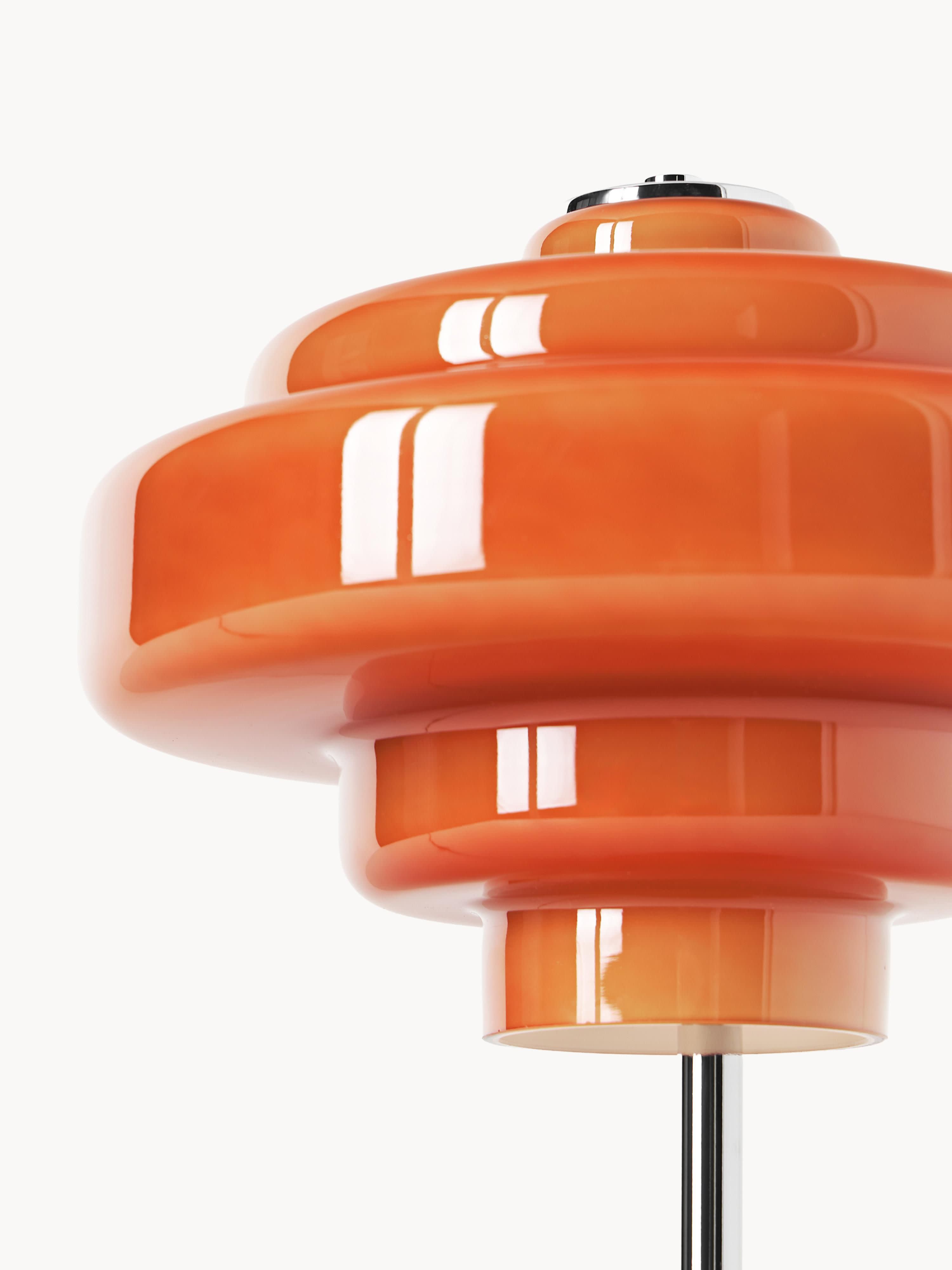 Lampe à poser en verre Oystein - Orange, argenté