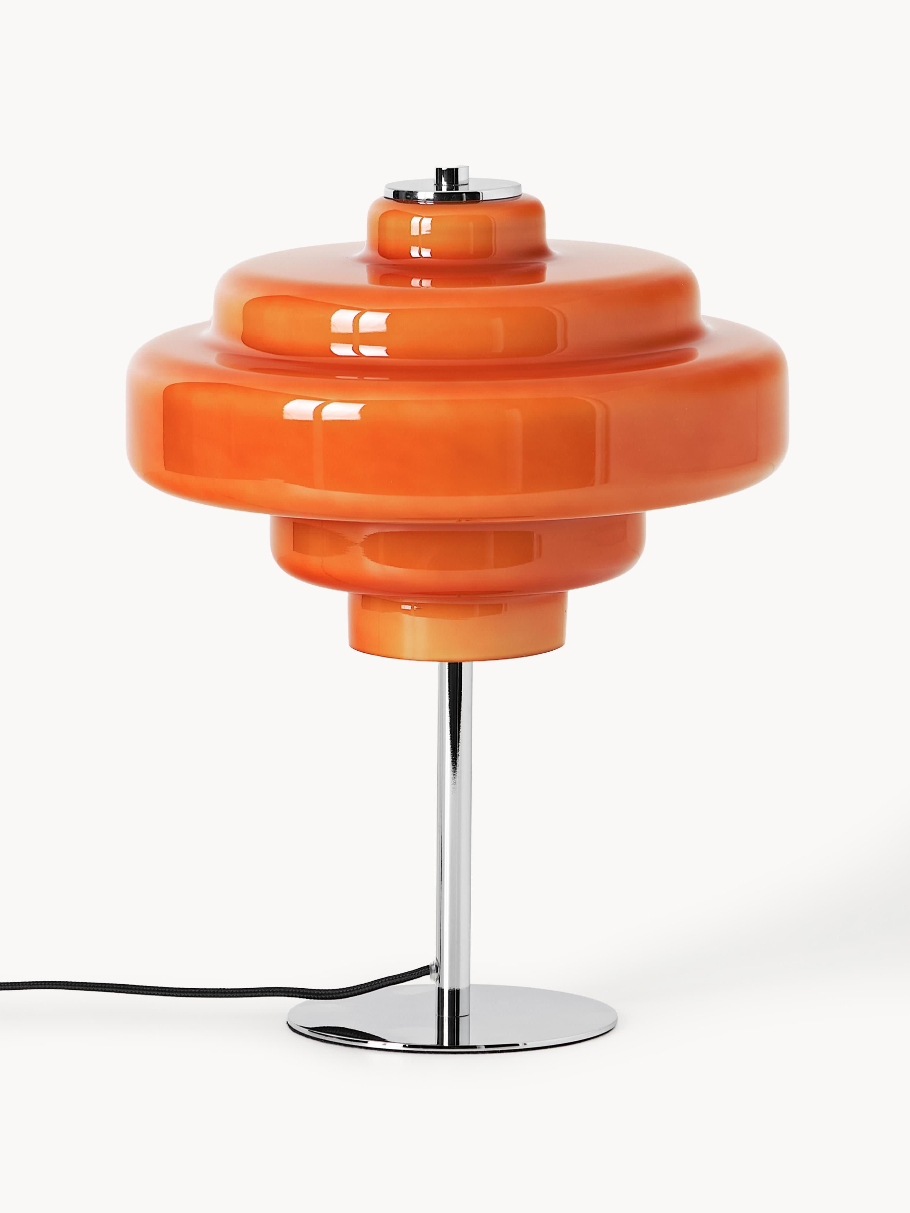 Lampe à poser en verre Oystein - Orange, argenté