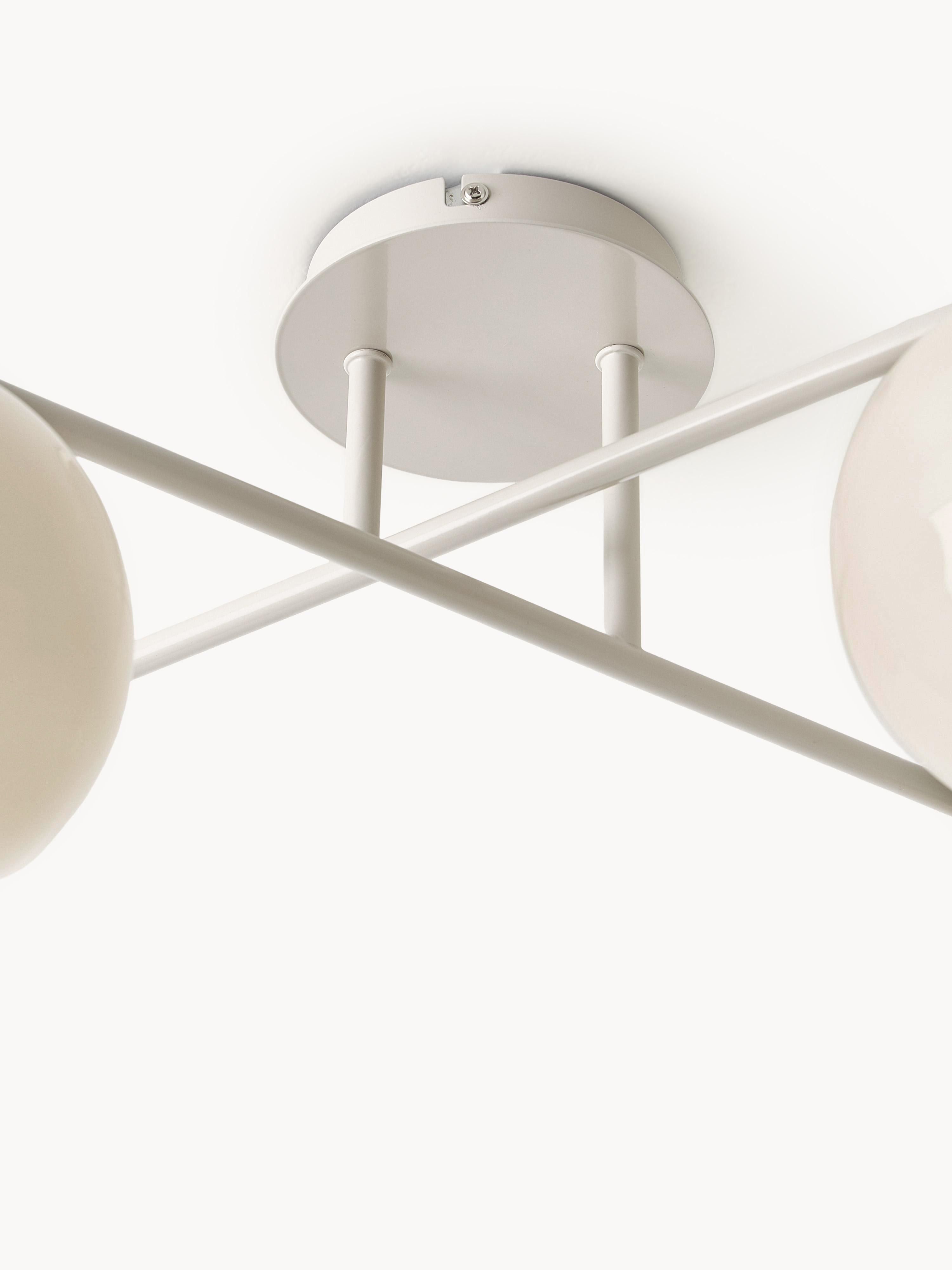 Plafonnier en verre opalescent Niilo - Blanc cassé, beige clair
