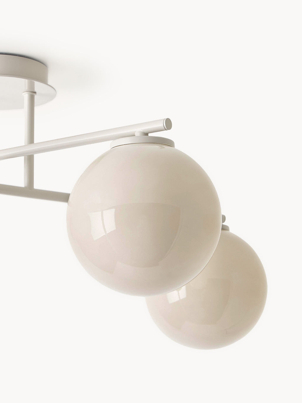 Plafonnier en verre opalescent Niilo - Blanc cassé, beige clair