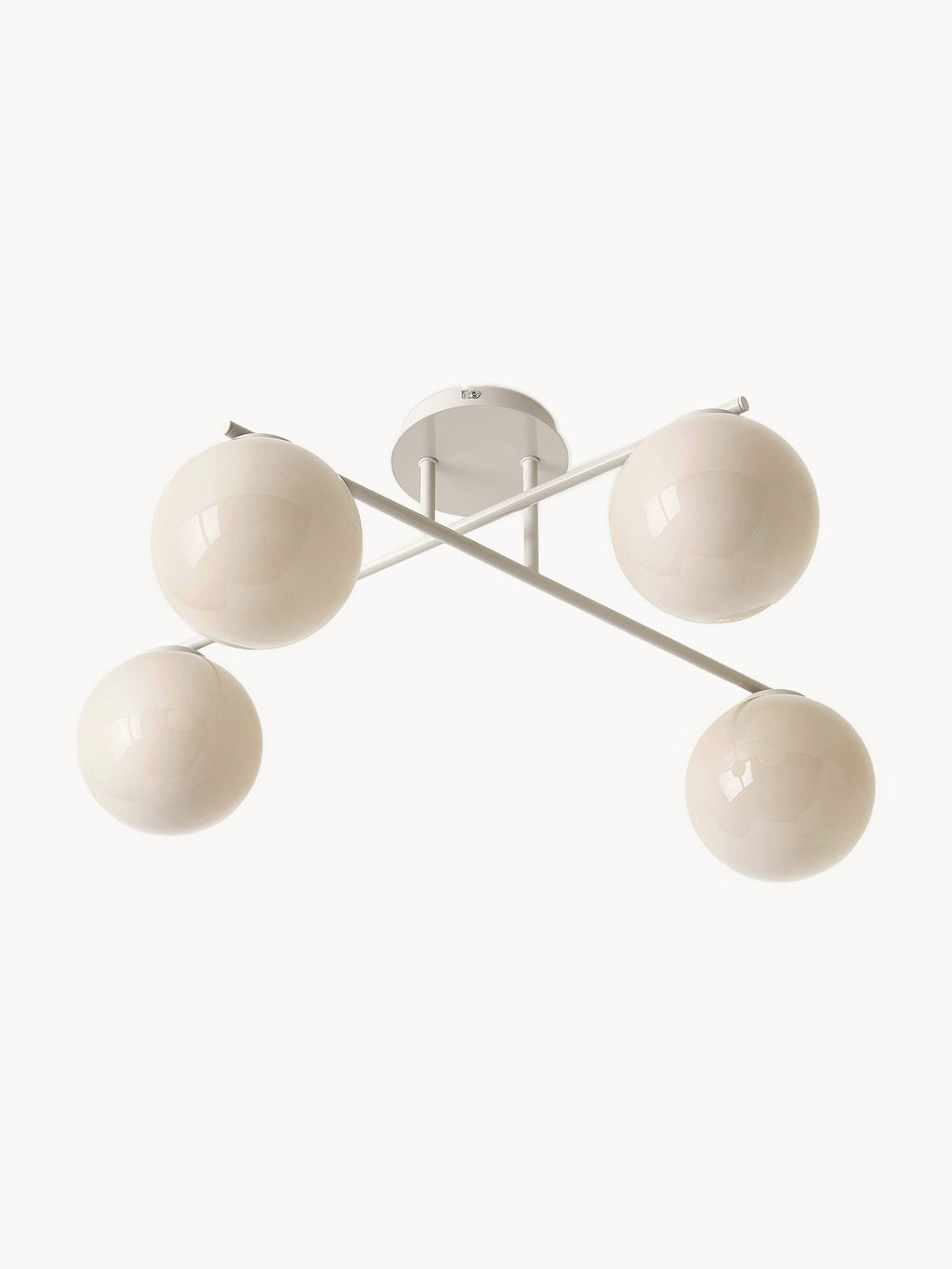 Plafonnier en verre opalescent Niilo - Blanc cassé, beige clair