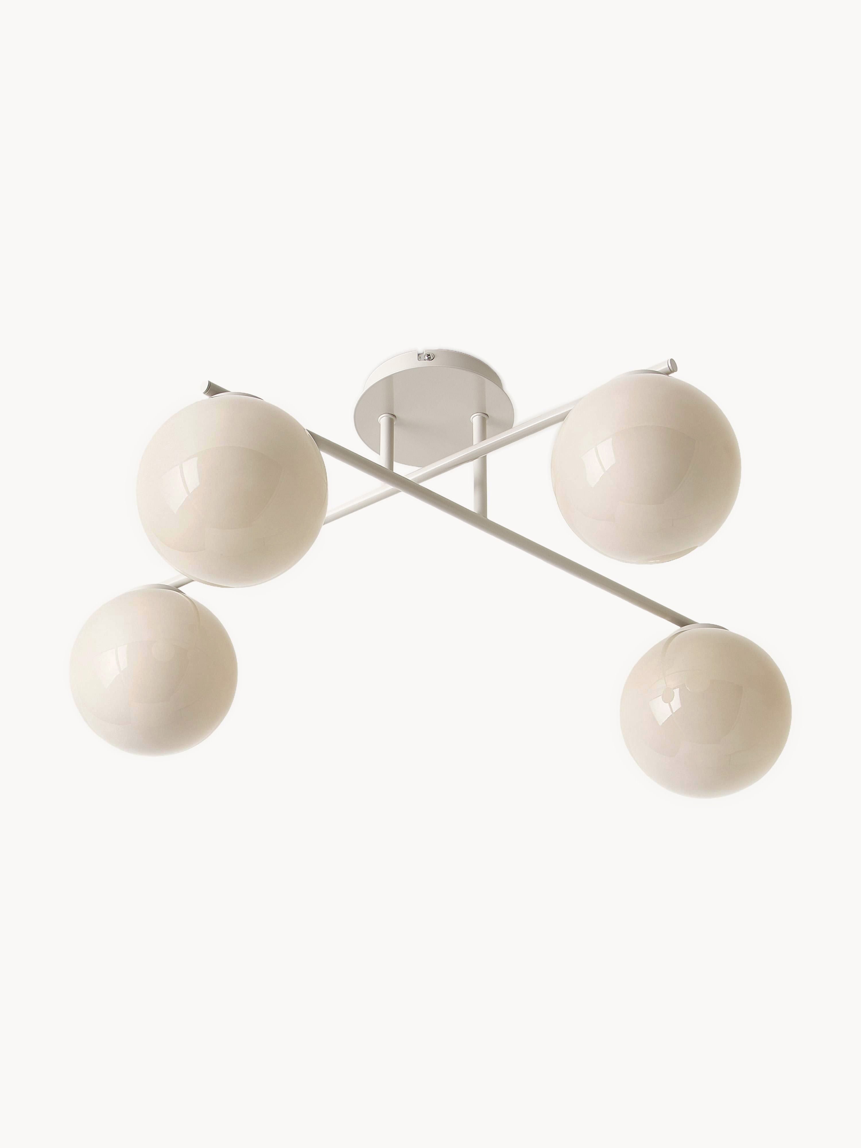 Plafonnier en verre opalescent Niilo - Blanc cassé, beige clair