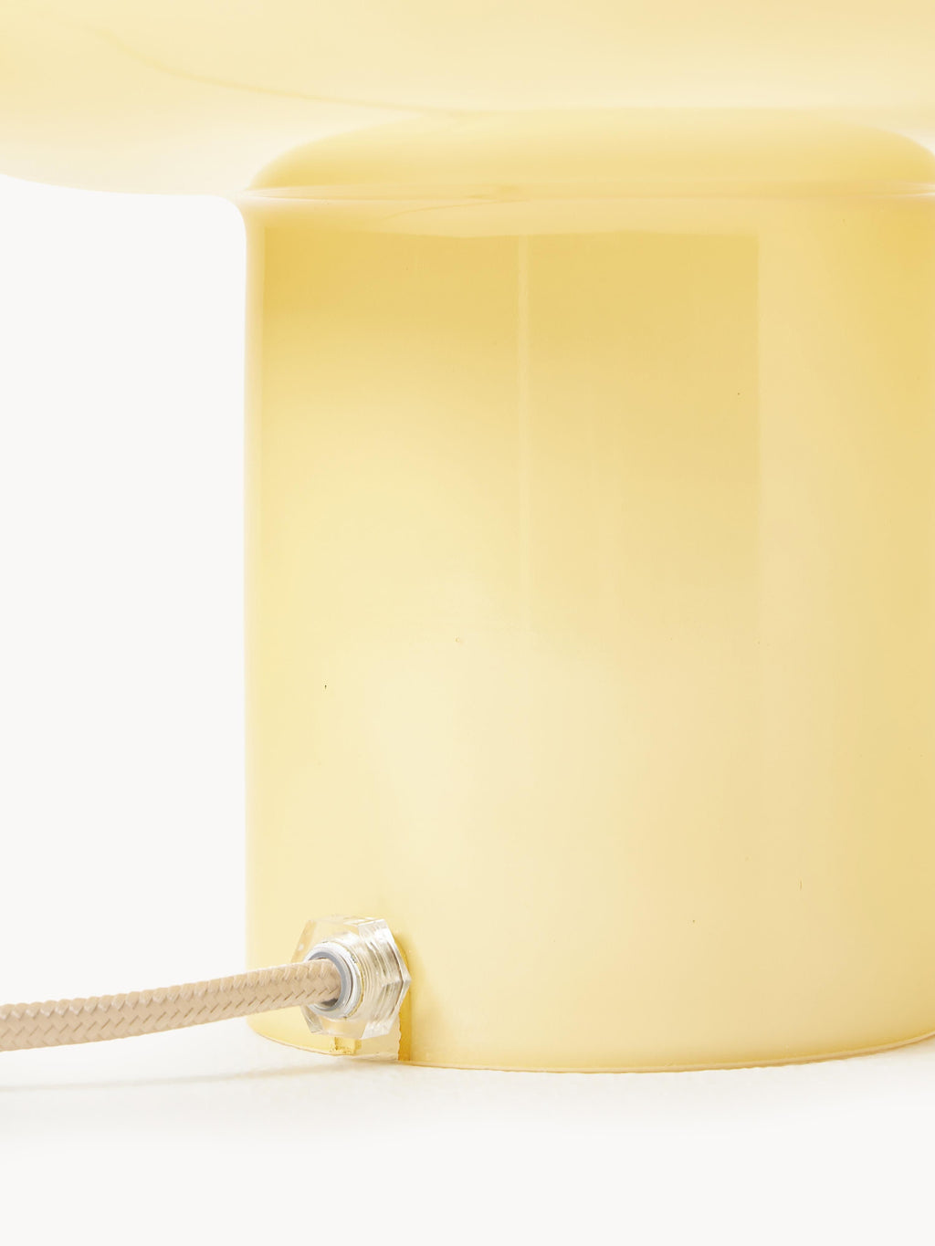 Petite lampe à poser en verre opalescent Hewitt - Jaune pâle