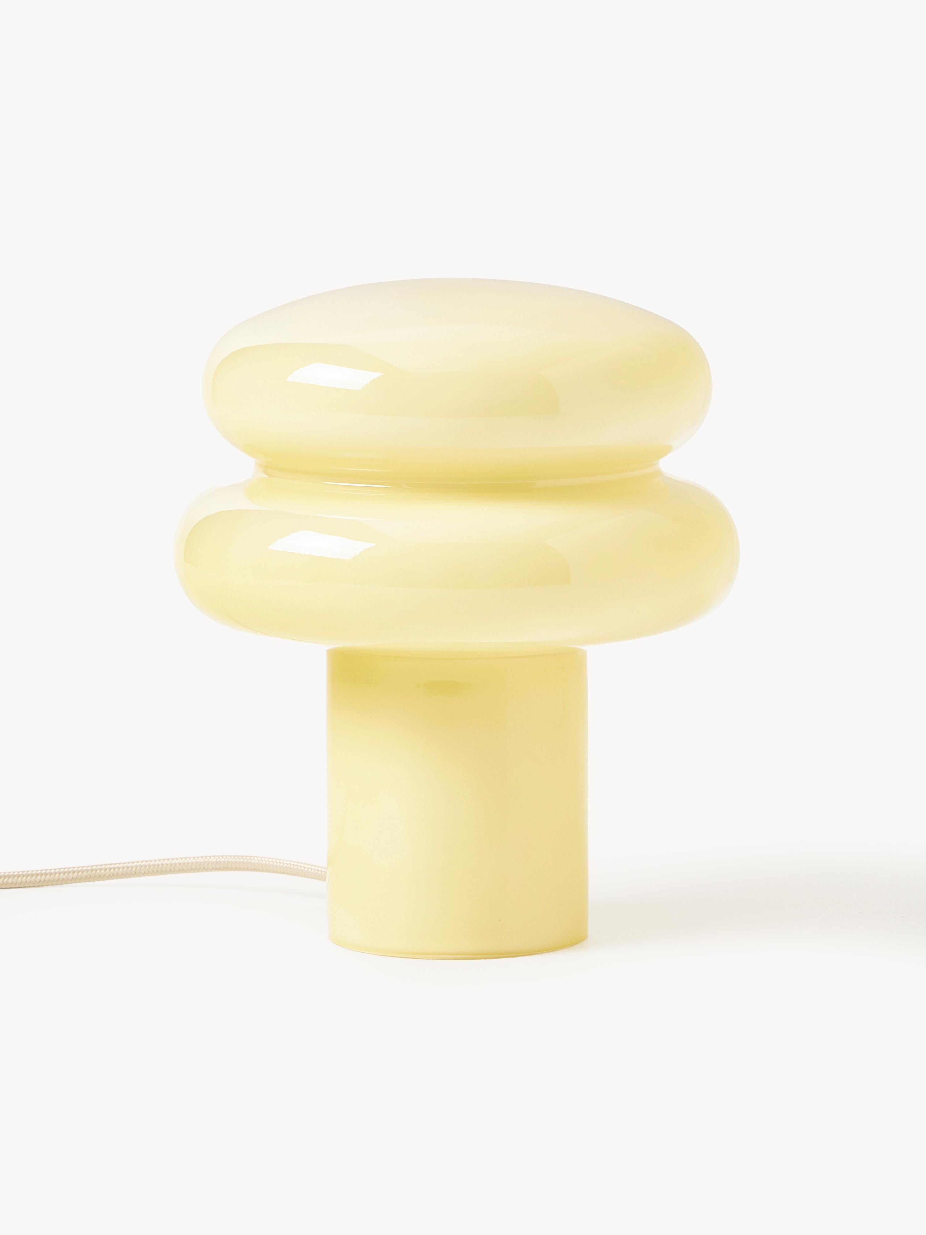 Petite lampe à poser en verre opalescent Hewitt - Jaune pâle