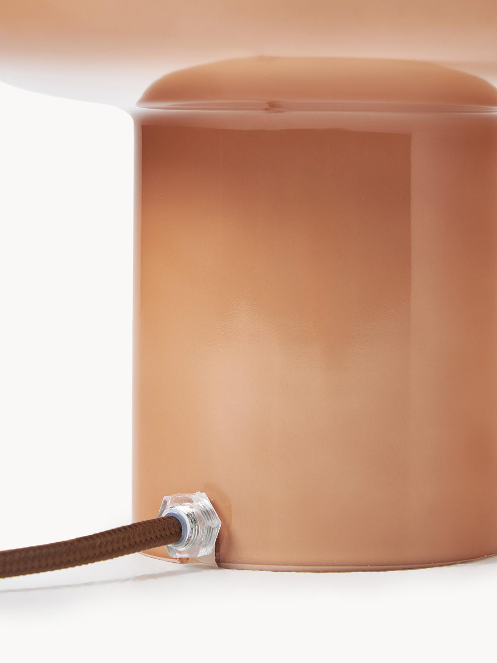 Petite lampe à poser en verre opalescent Hewitt - Vieux rose
