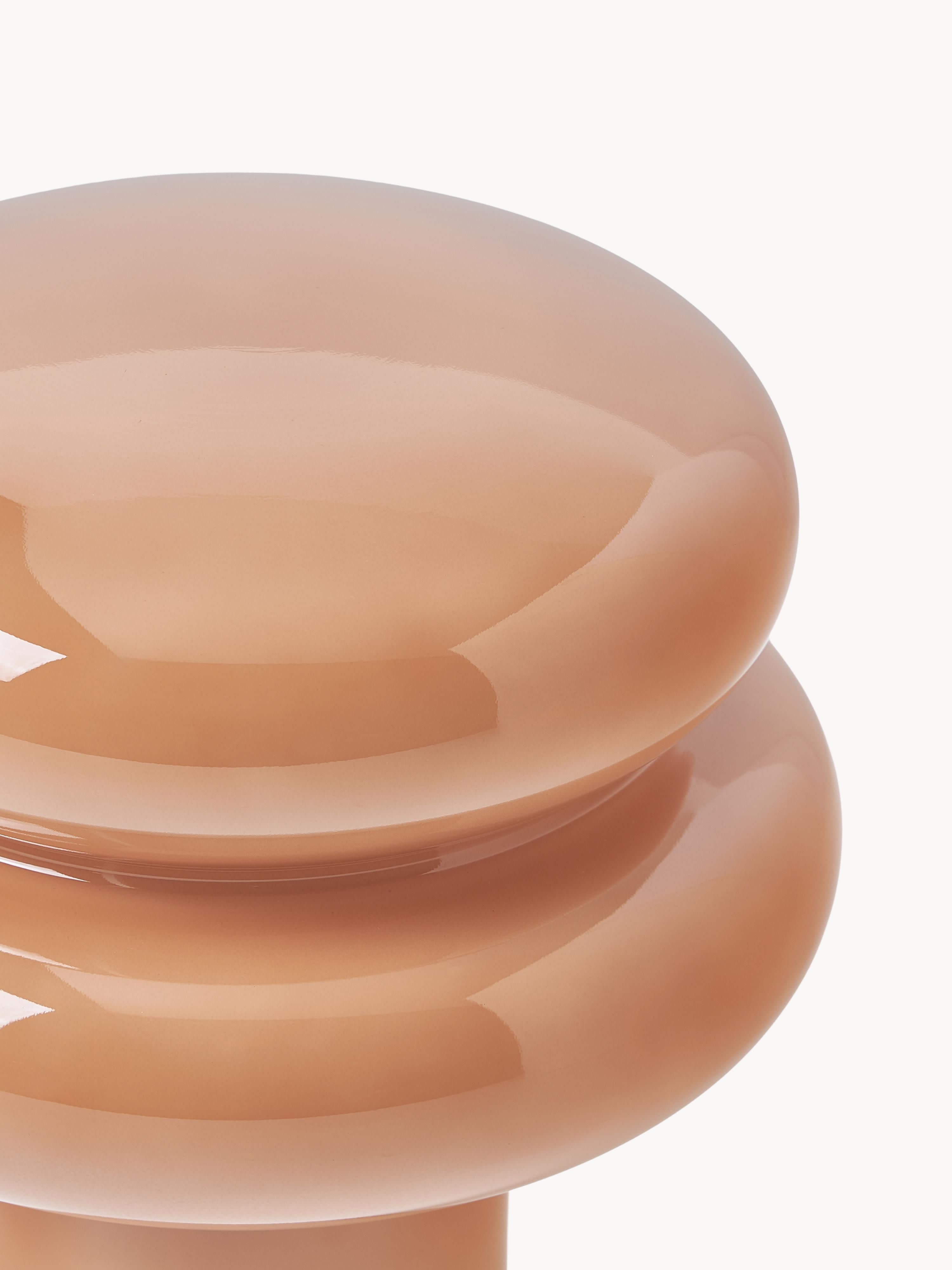 Petite lampe à poser en verre opalescent Hewitt - Vieux rose