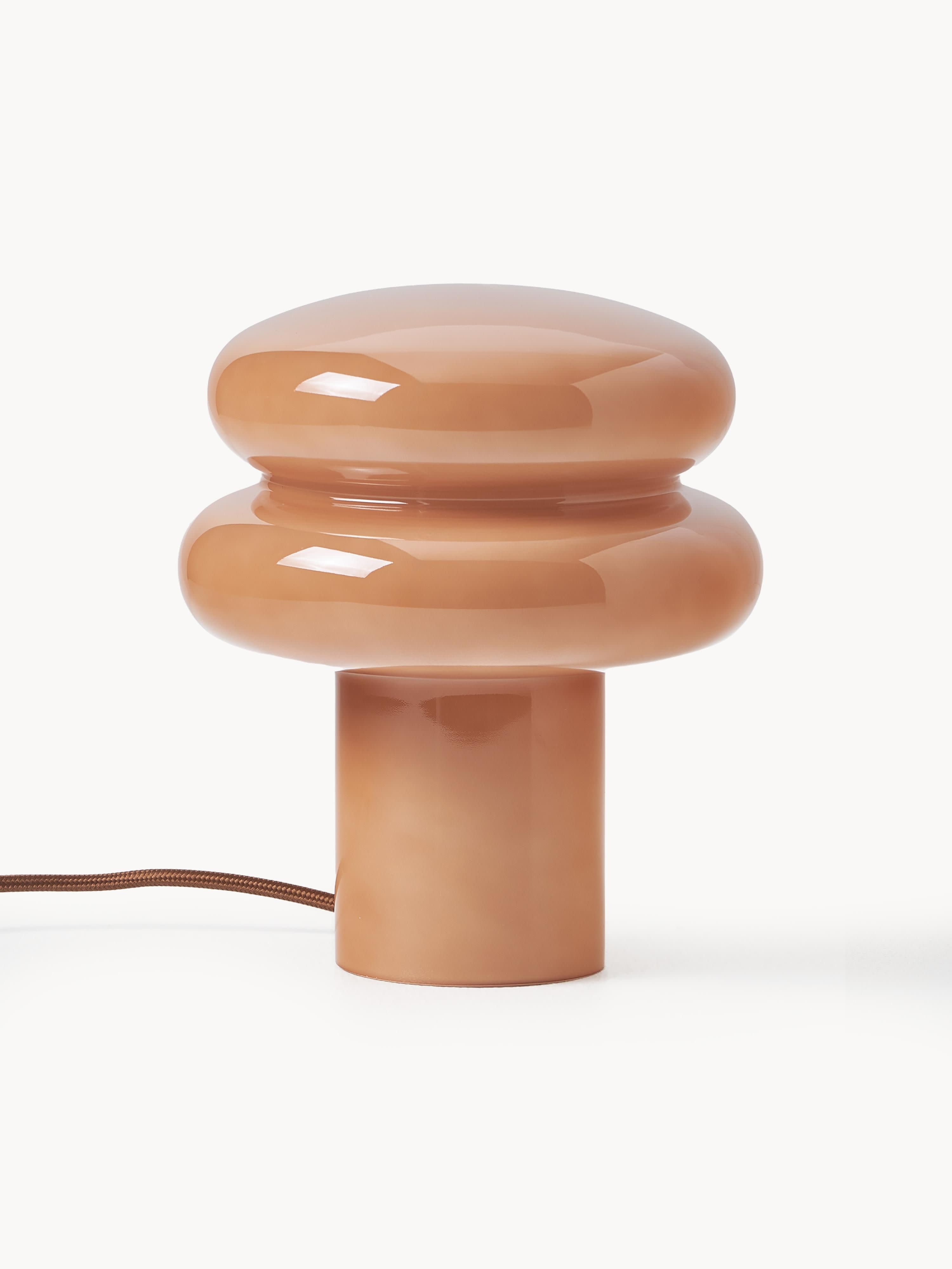 Petite lampe à poser en verre opalescent Hewitt - Vieux rose
