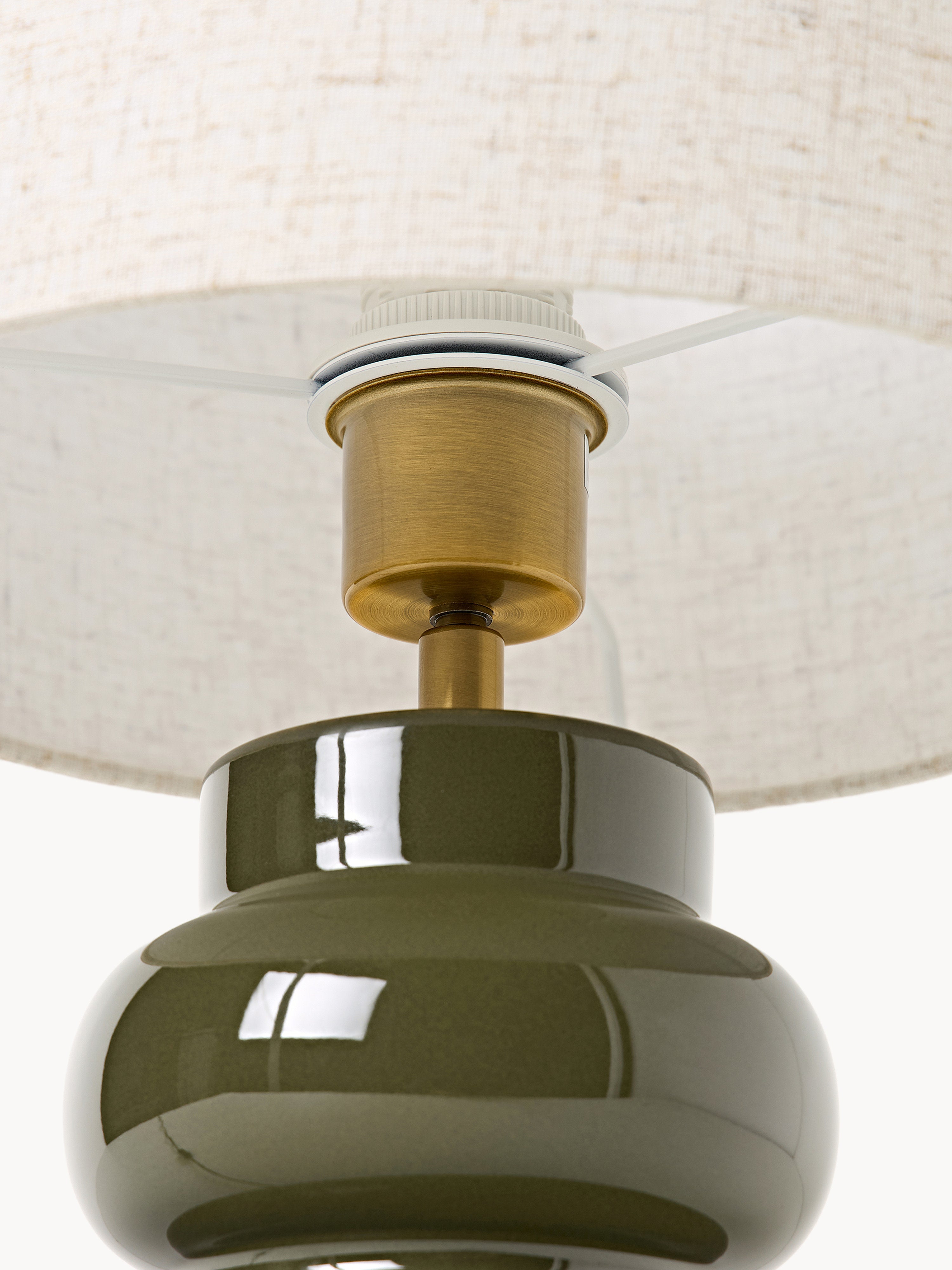 Grande lampe à poser en céramique Vaino - Beige clair, vert