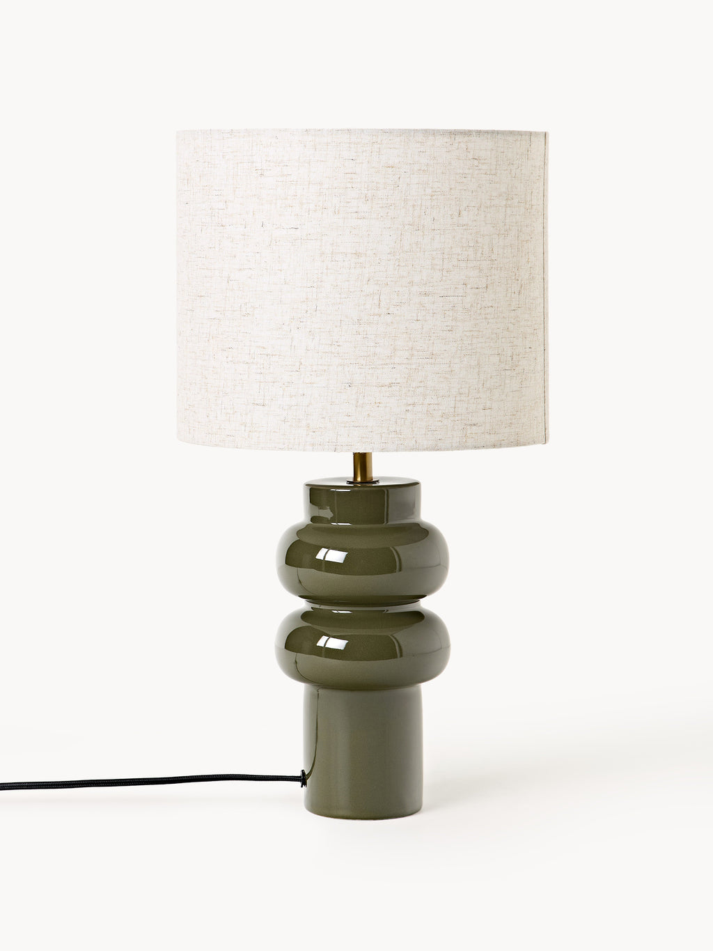 Grande lampe à poser en céramique Vaino - Beige clair, vert