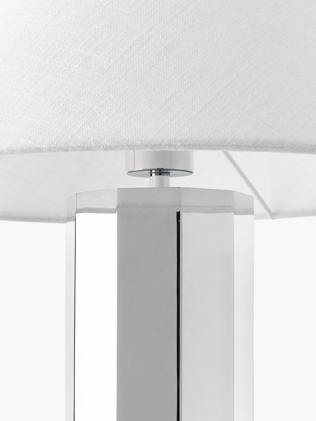 Grande lampe à poser avec pied en métal Edric - Argenté, blanc