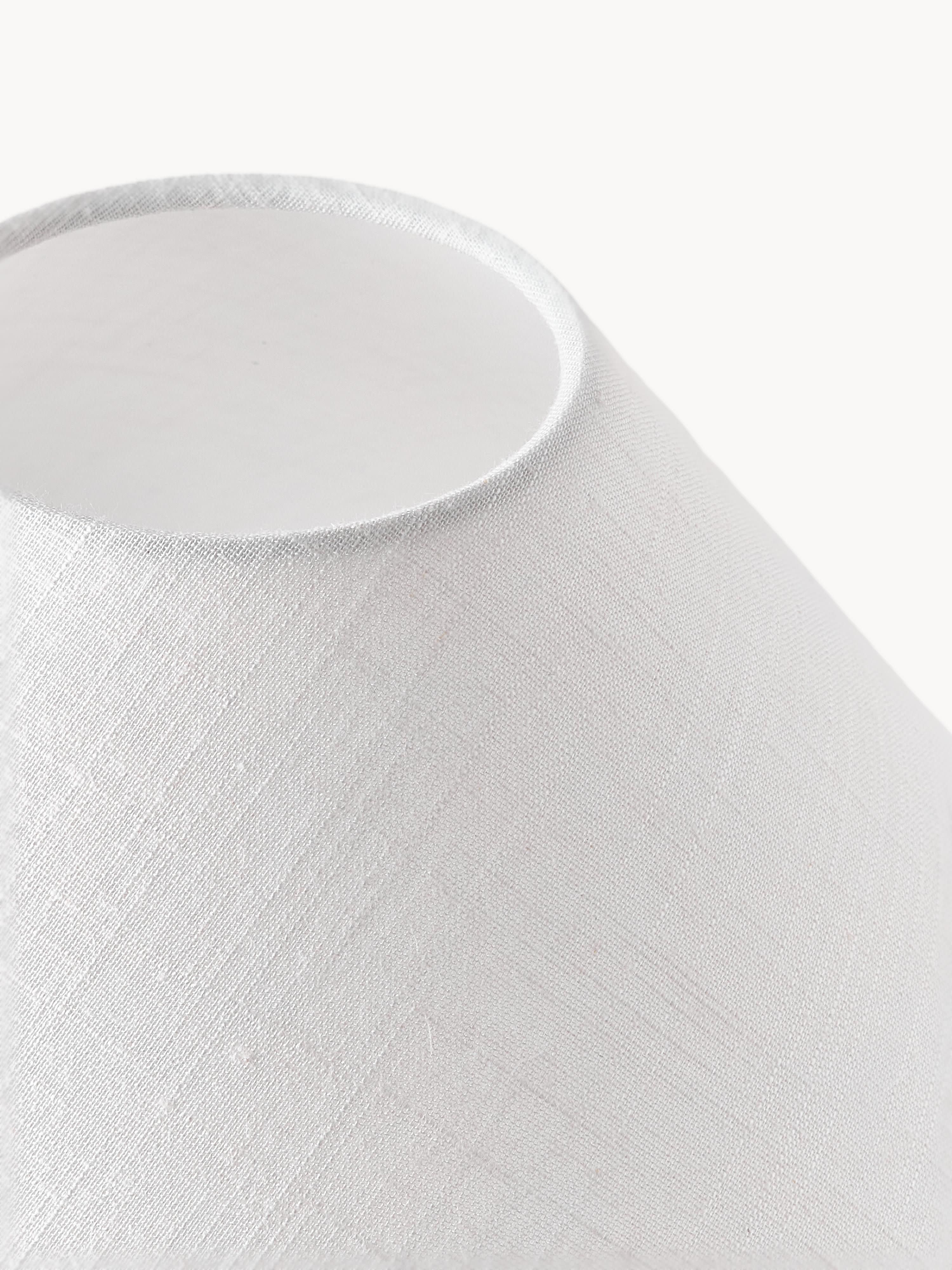 Grande lampe à poser avec pied en métal Edric - Argenté, blanc