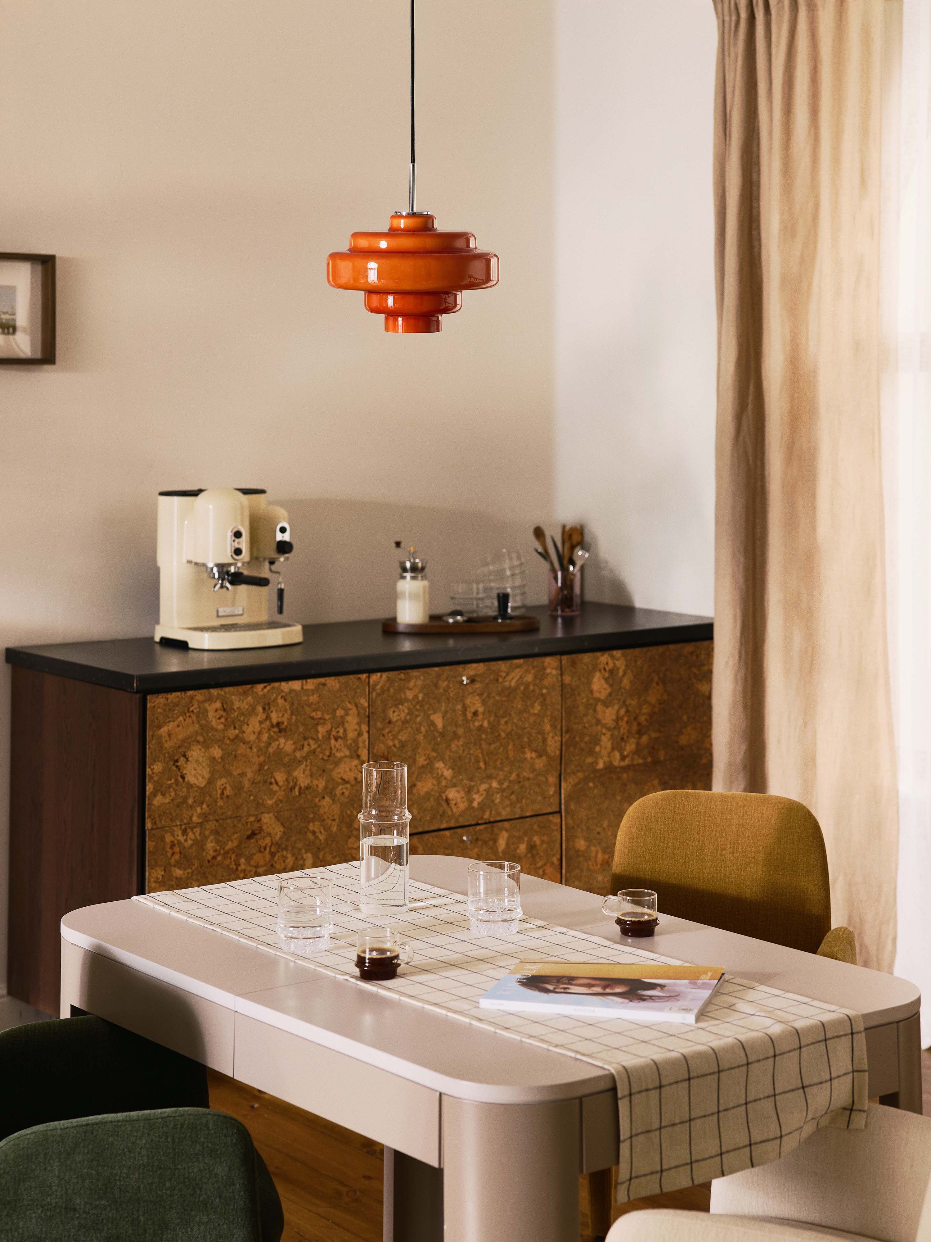 Suspension en verre Oystein - Orange, argenté