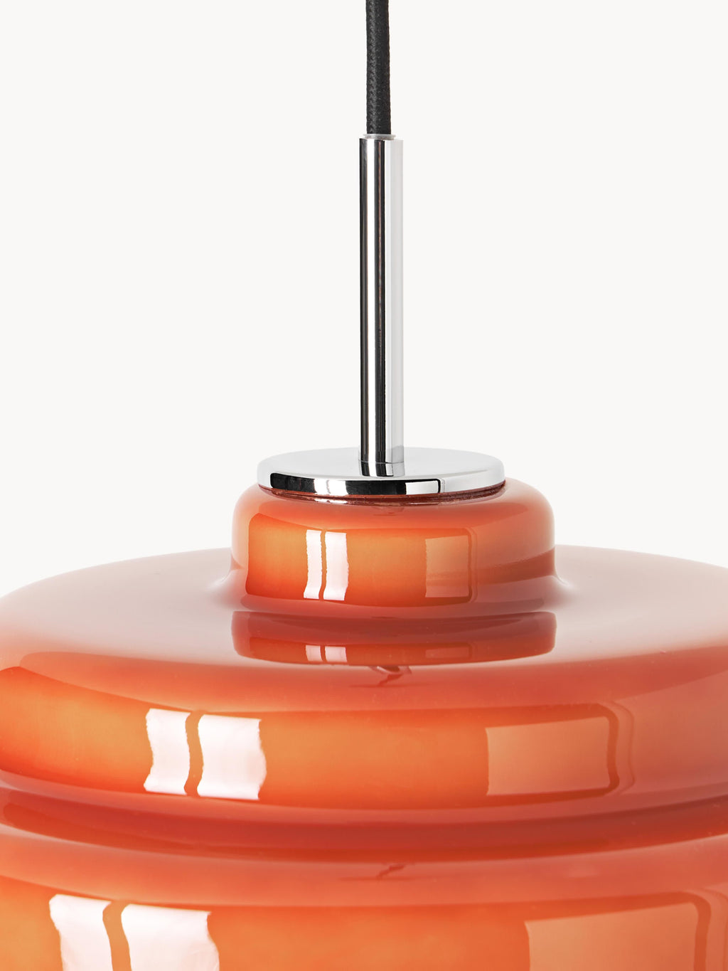 Suspension en verre Oystein - Orange, argenté