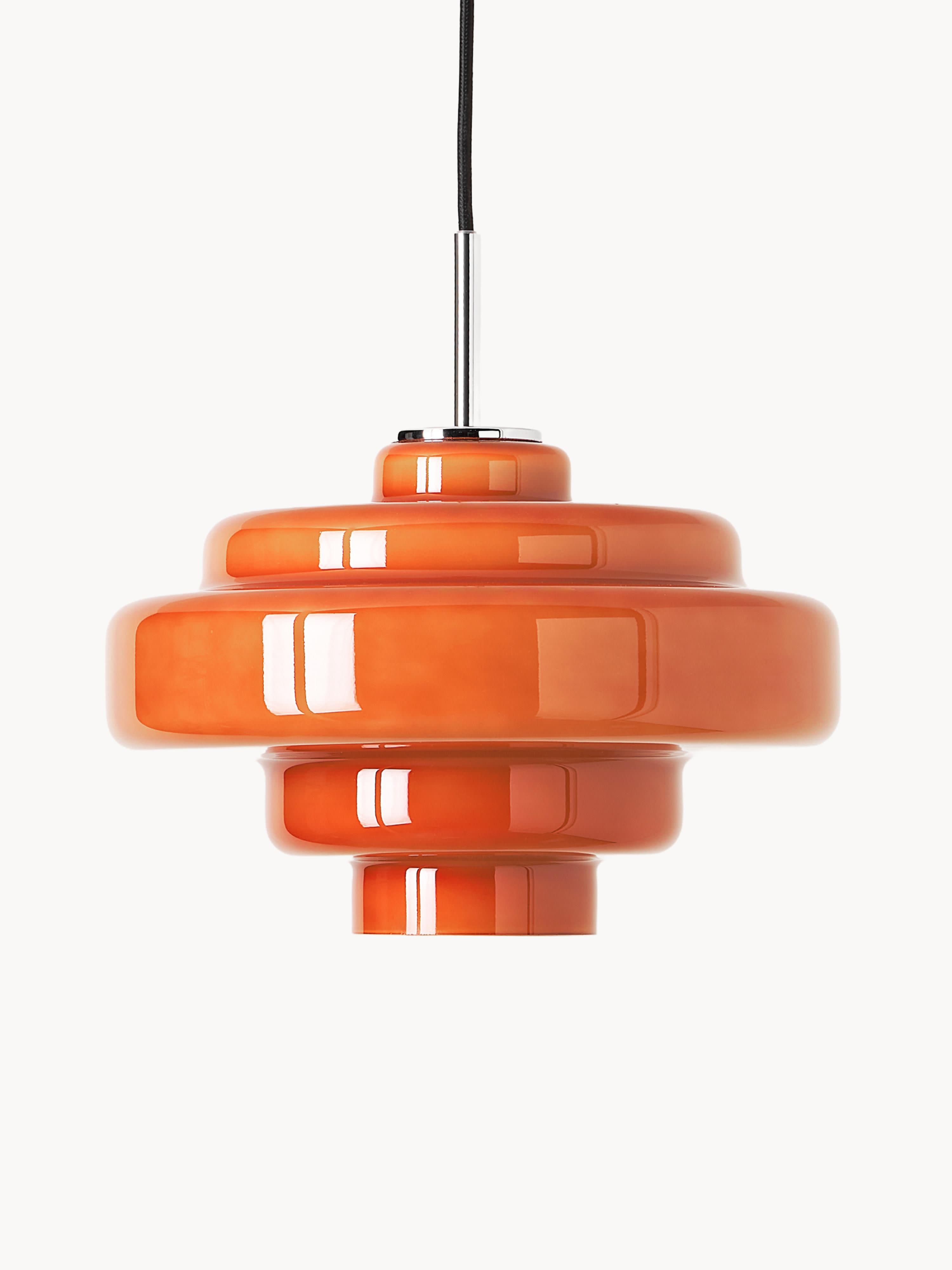 Suspension en verre Oystein - Orange, argenté