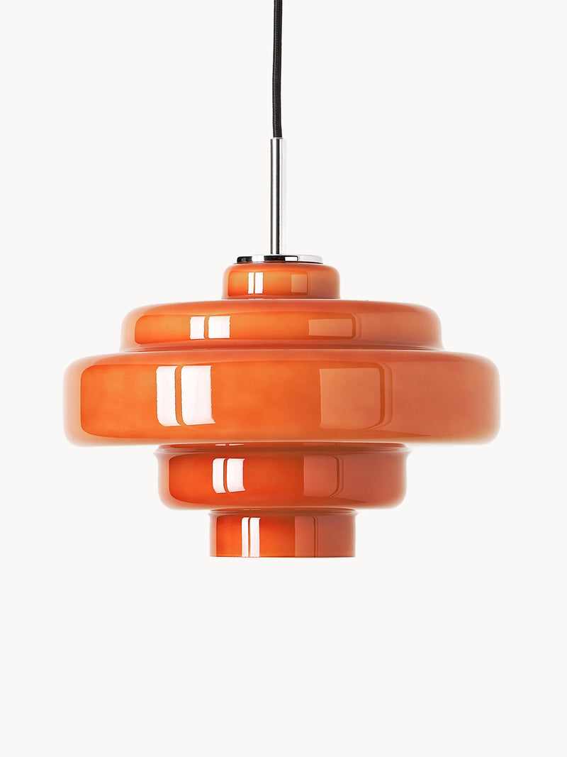 Suspension en verre Oystein - Orange, argenté