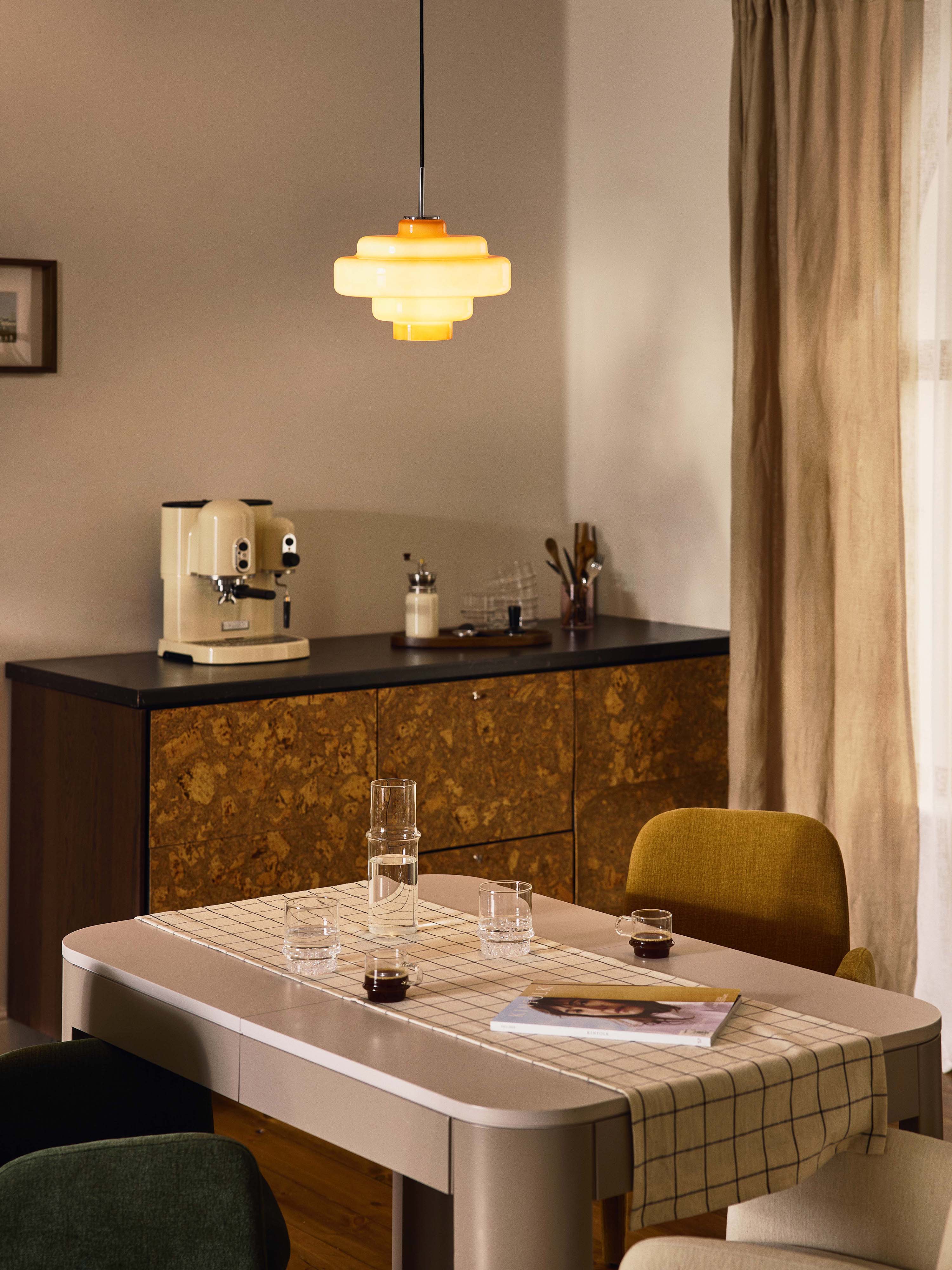 Suspension en verre Oystein - Orange, argenté