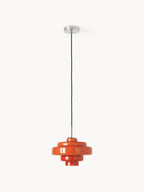 Suspension en verre Oystein - Orange, argenté