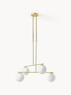Suspension en verre opalescent Niilo - Blanc, doré