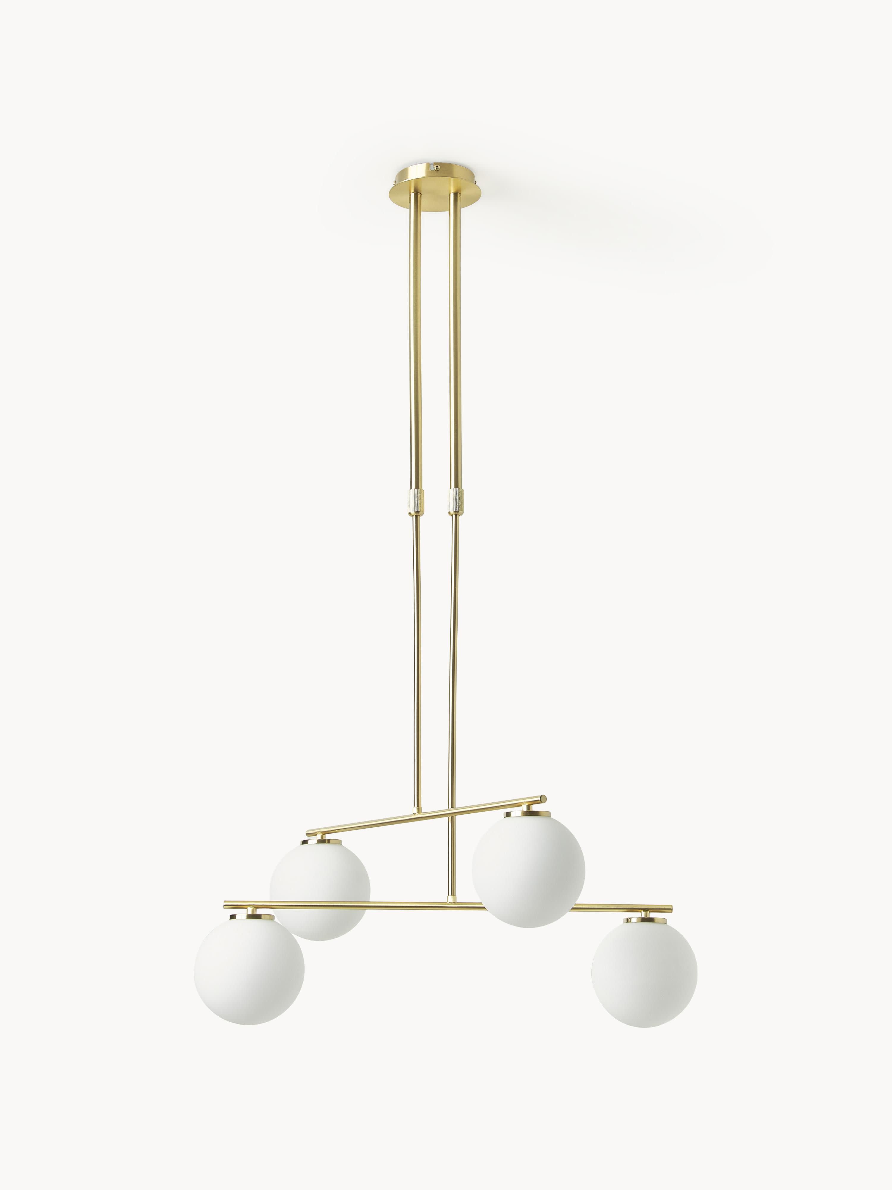 Suspension en verre opalescent Niilo - Blanc, doré