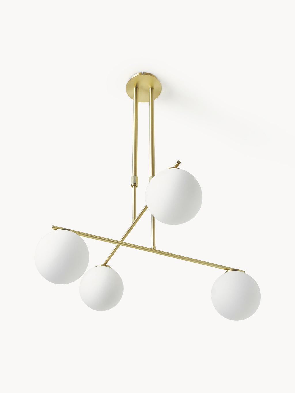 Suspension en verre opalescent Niilo - Blanc, doré