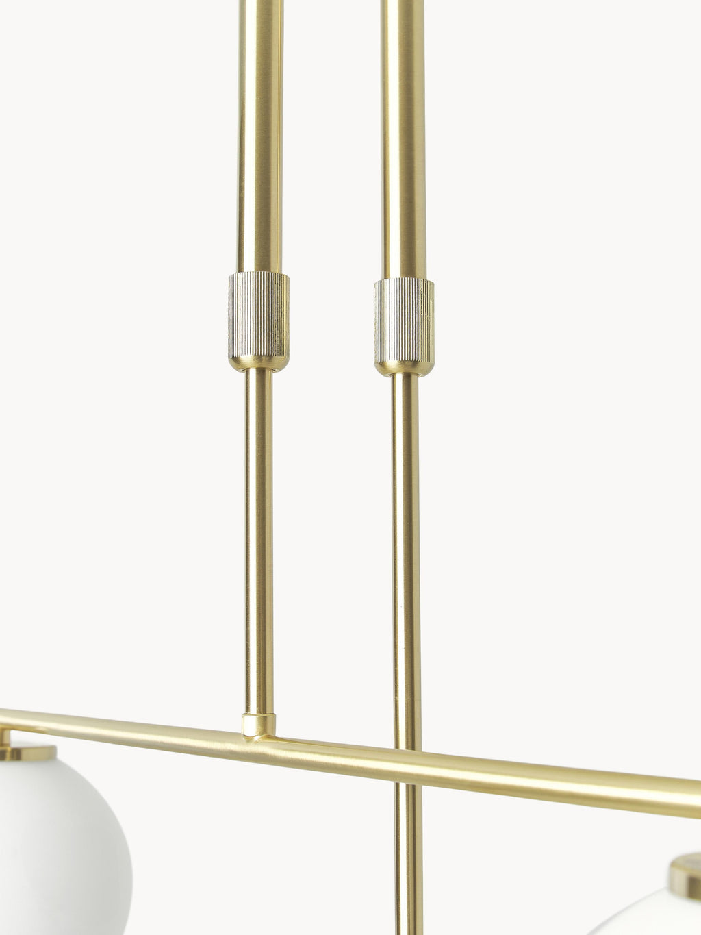 Suspension en verre opalescent Niilo - Blanc, doré